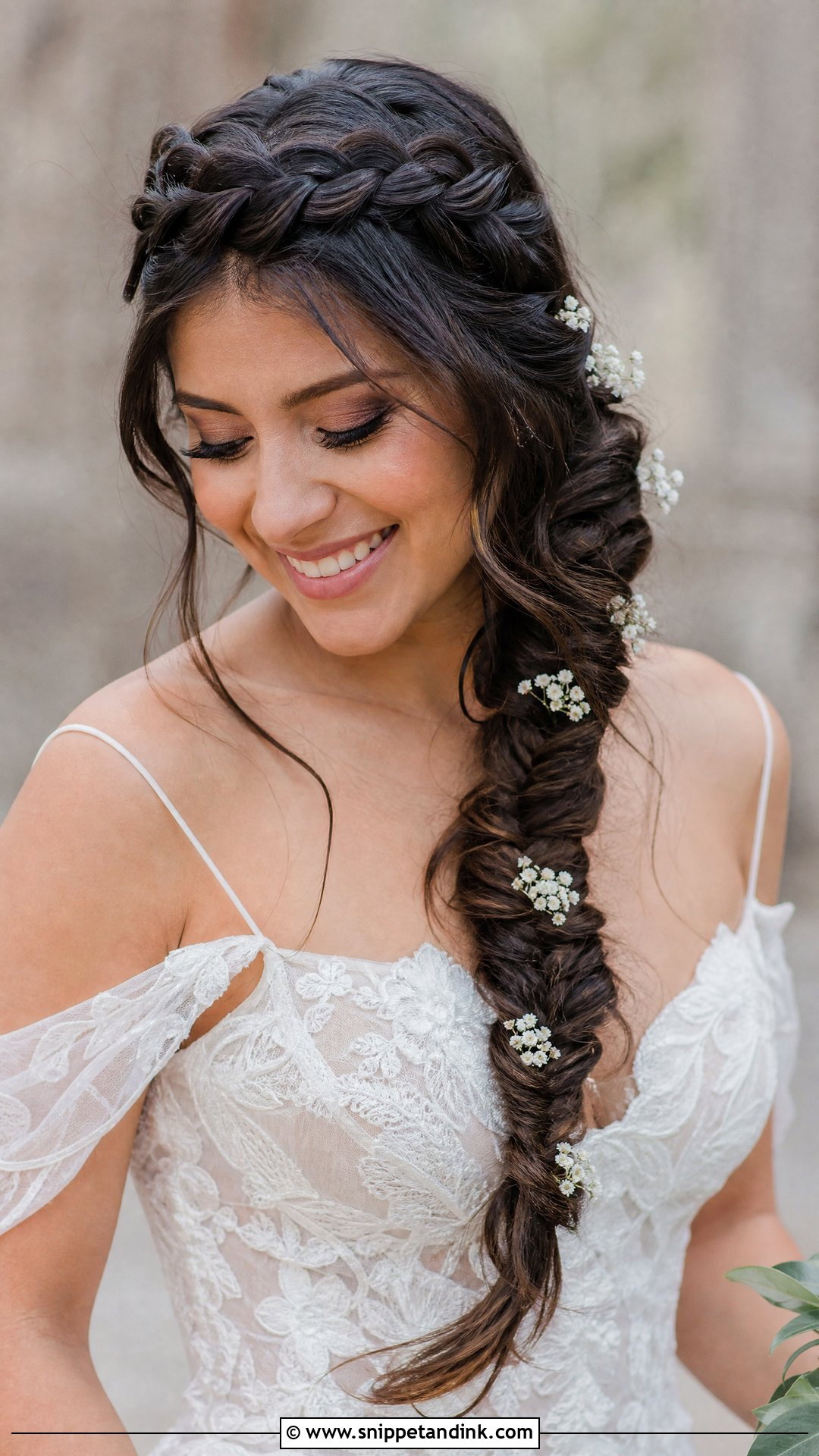 Waterfall Braid Into Fishtail - Snippet and Ink - 20 Waterfall Braid Wedding Hair Ideas