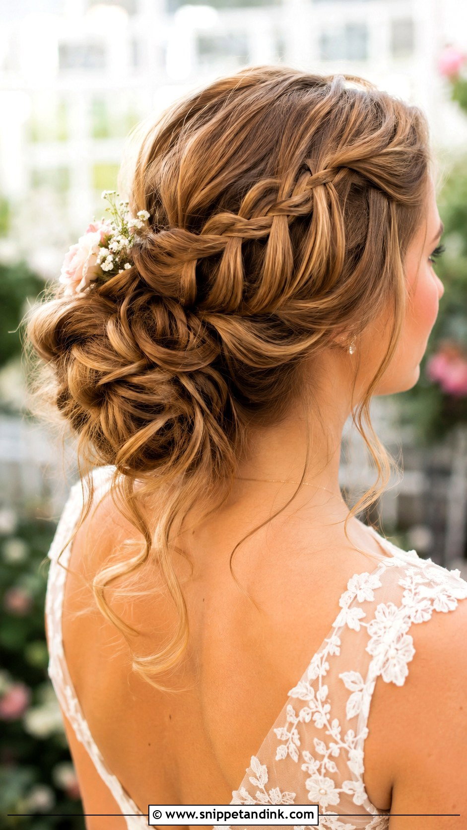 Waterfall Braid Updo - Snippet and Ink - 20 Bridal Updo with Braid Ideas