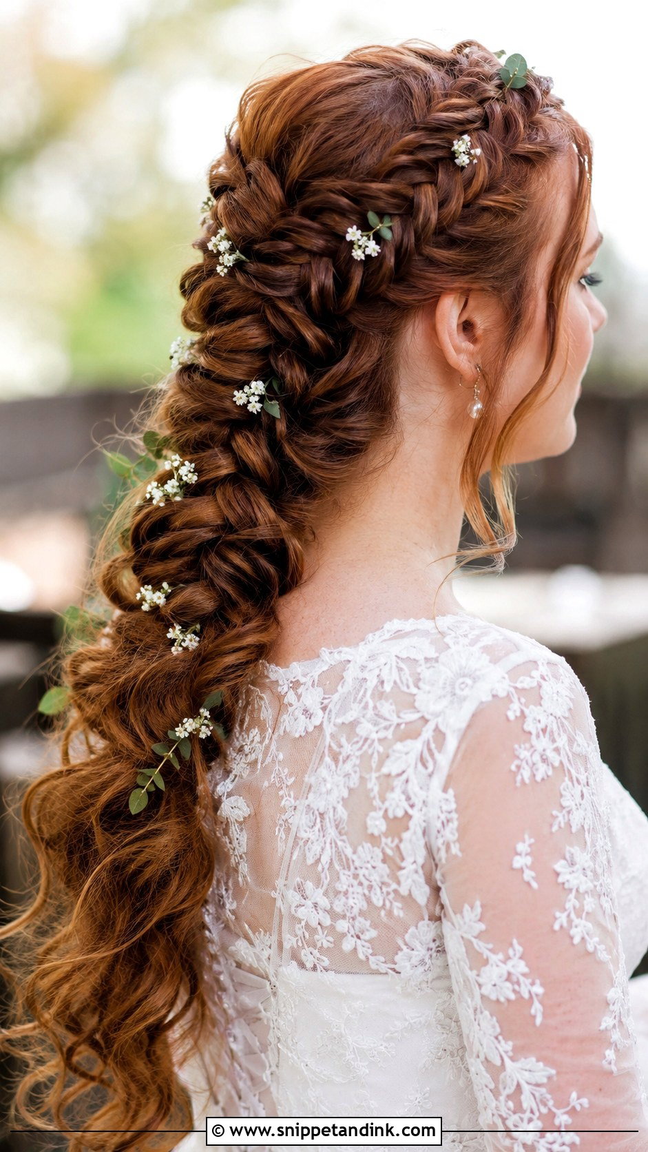 Waterfall Braid Viking Bridal Look - Snippet and Ink - 25 Viking Wedding Hair Ideas