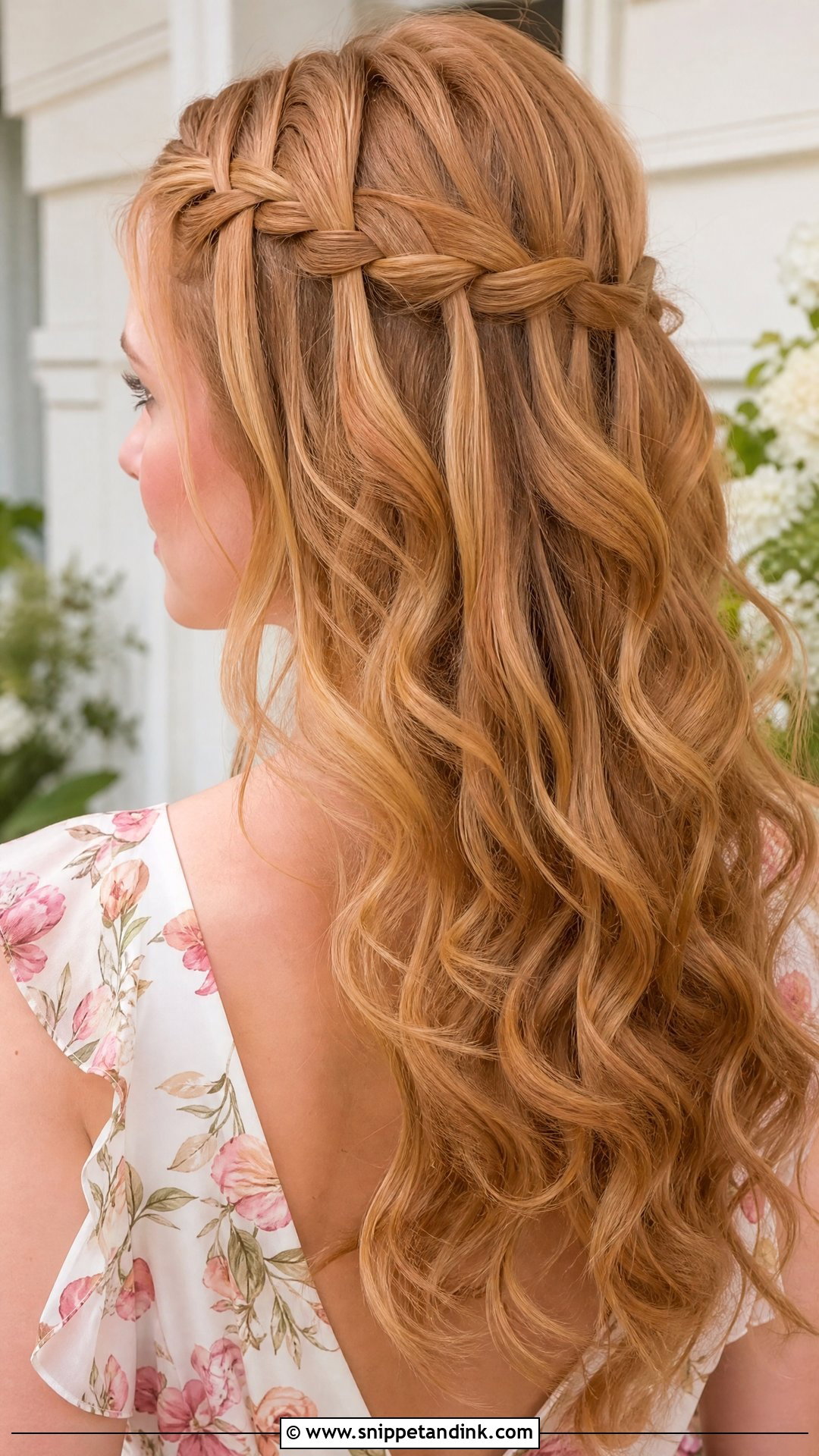 Waterfall Braid Wedding Guest Hairstyle - Snippet and Ink - 15 Braid Hairstyles for Wedding Guest