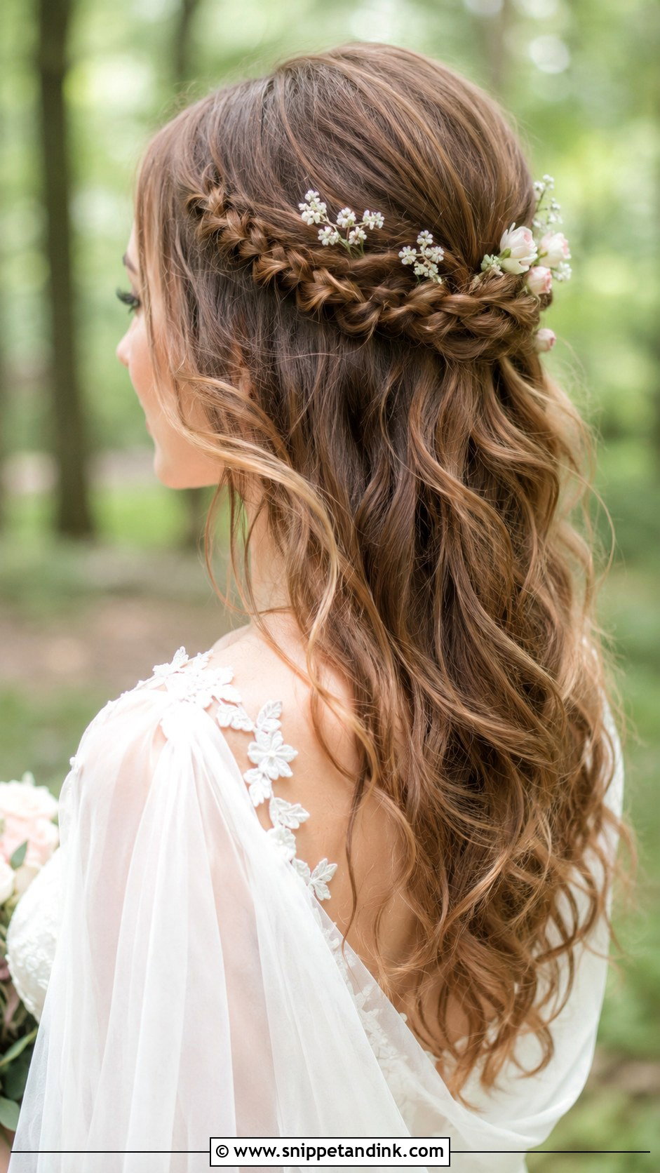 Waterfall Braid Wedding Hair - Snippet and Ink - 25 Bohemian Wedding Hair Ideas