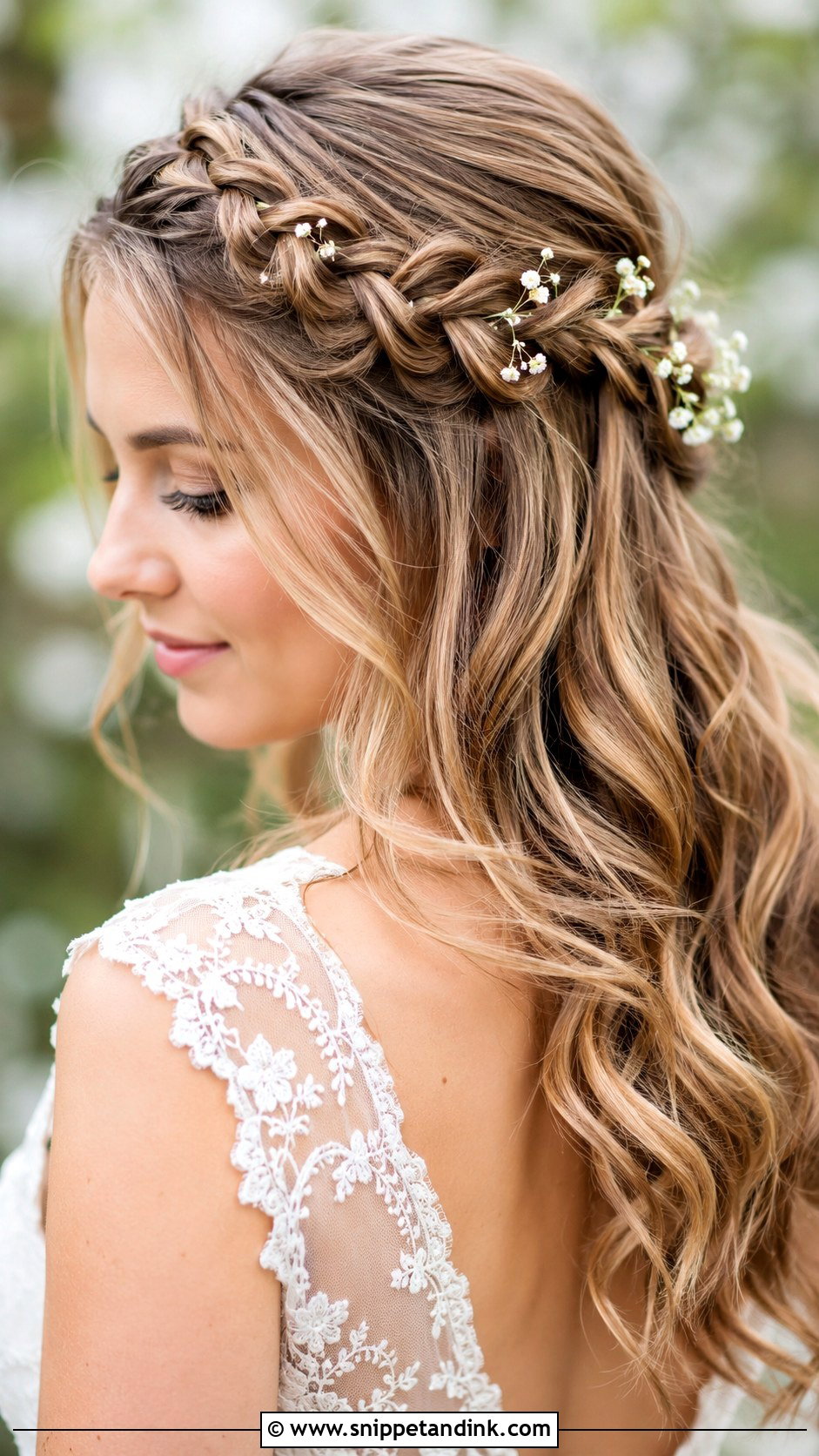 Waterfall Braid Wedding Hair - Snippet and Ink - 25 Boho Bride Hair Ideas