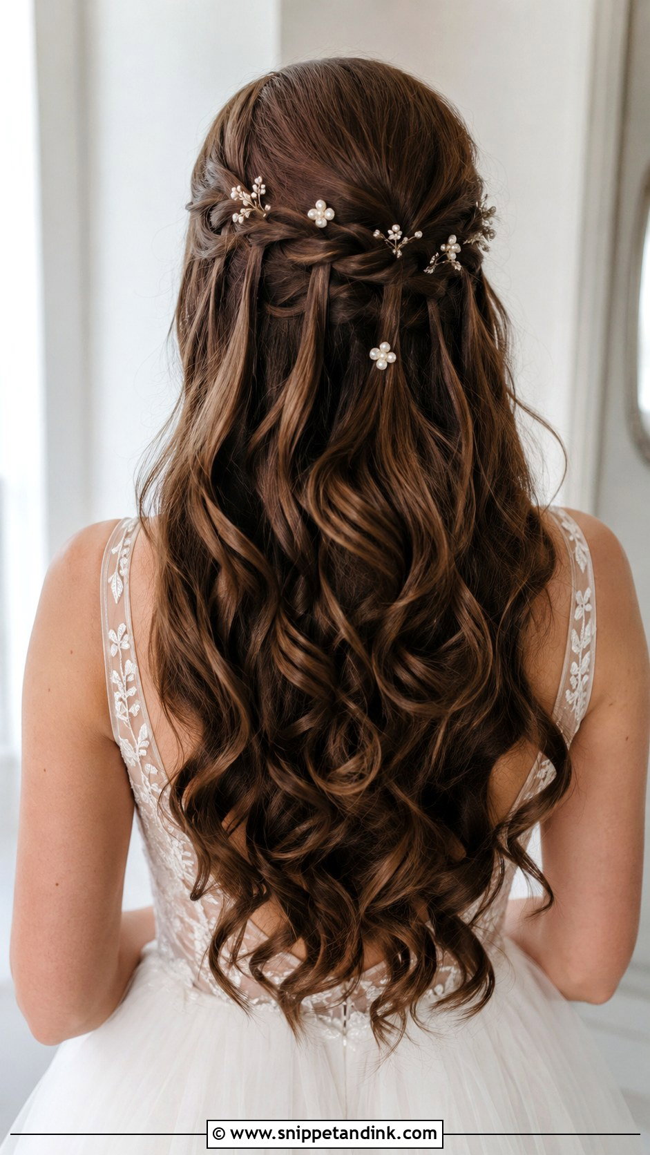 Waterfall Braid Wedding Hair - Snippet and Ink - 15 Wedding Hairstyles for Long Thick Hair