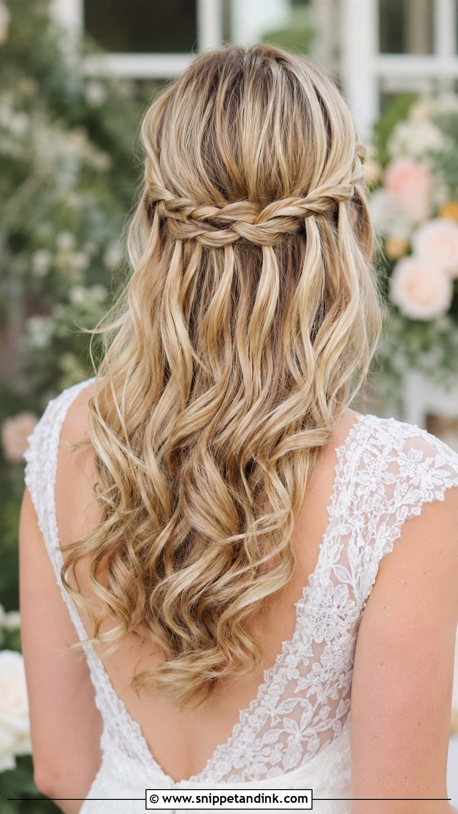 Waterfall Braid Wedding Hair - Snippet and Ink - 20 Hairdo for Long Hair Wedding Ideas