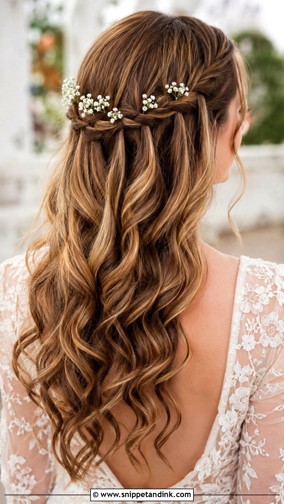 Waterfall Braid Wedding Hair With Flowers - Snippet and Ink - 15 Wedding Hairstyles for Long Hair with Flowers