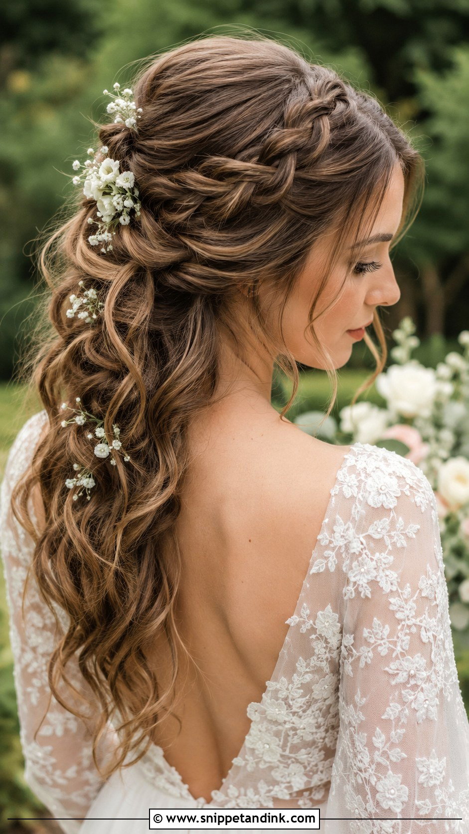 Waterfall Braid Wedding Hair With Waves - Snippet and Ink - 15 Wavy Hairstyles for Long Hair Wedding