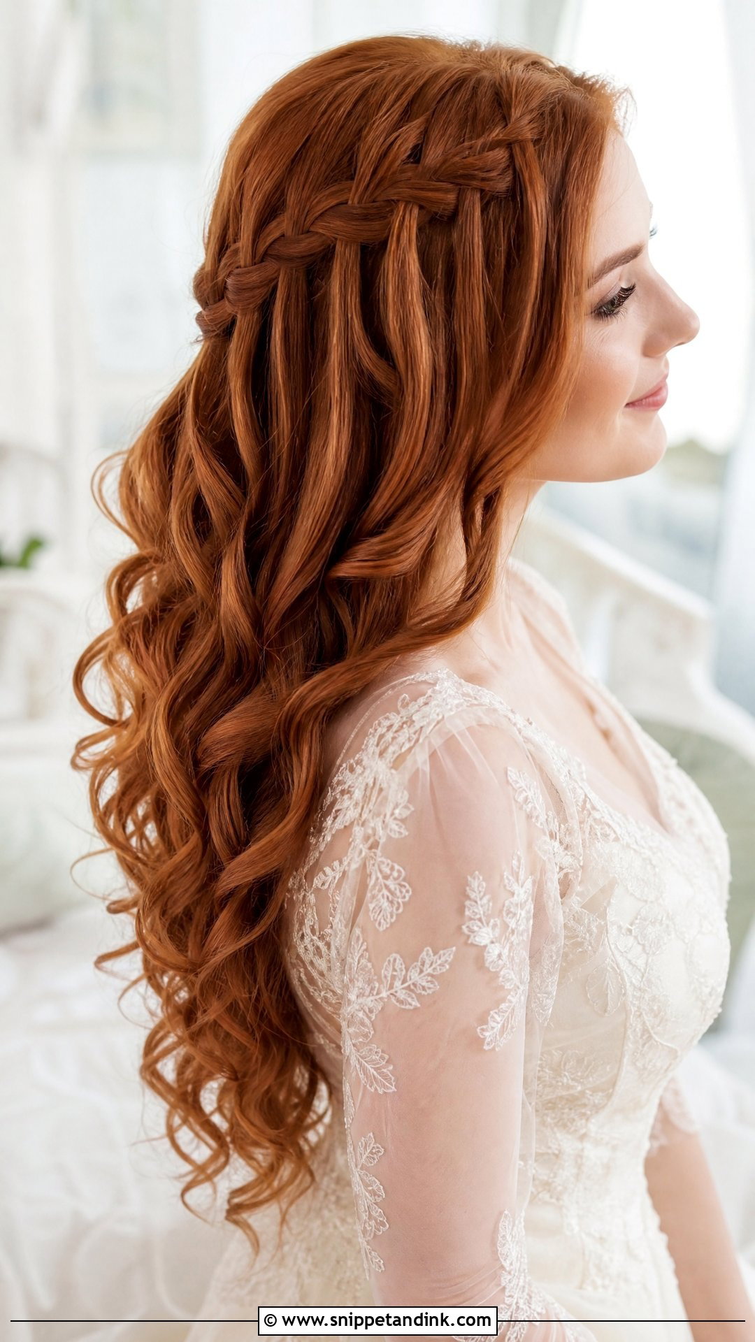 Waterfall Braid Wedding Hair - Snippet and Ink - 15 Braided Bride Hair Ideas
