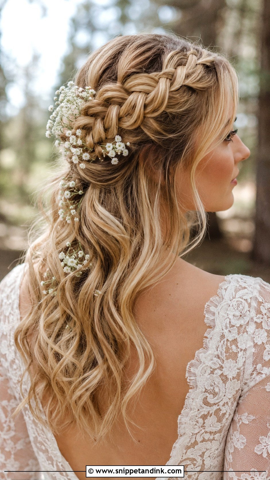 Waterfall Braid Wedding Hairstyle - Snippet and Ink - 20 Mermaid Wedding Hair Ideas