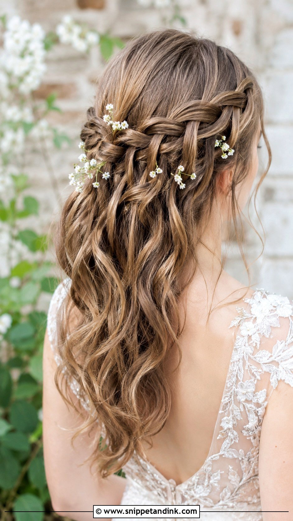 Waterfall Braid Wedding Hairstyle - Snippet and Ink - 25 Cute Wedding Hairstyles