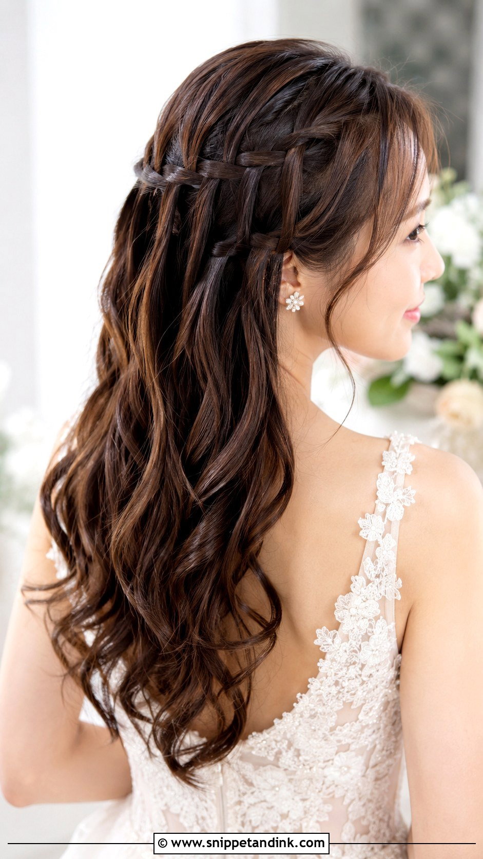 Waterfall Braid Wedding Hairstyle - Snippet and Ink - 15 Wedding Hairstyle Ideas for Long Hair