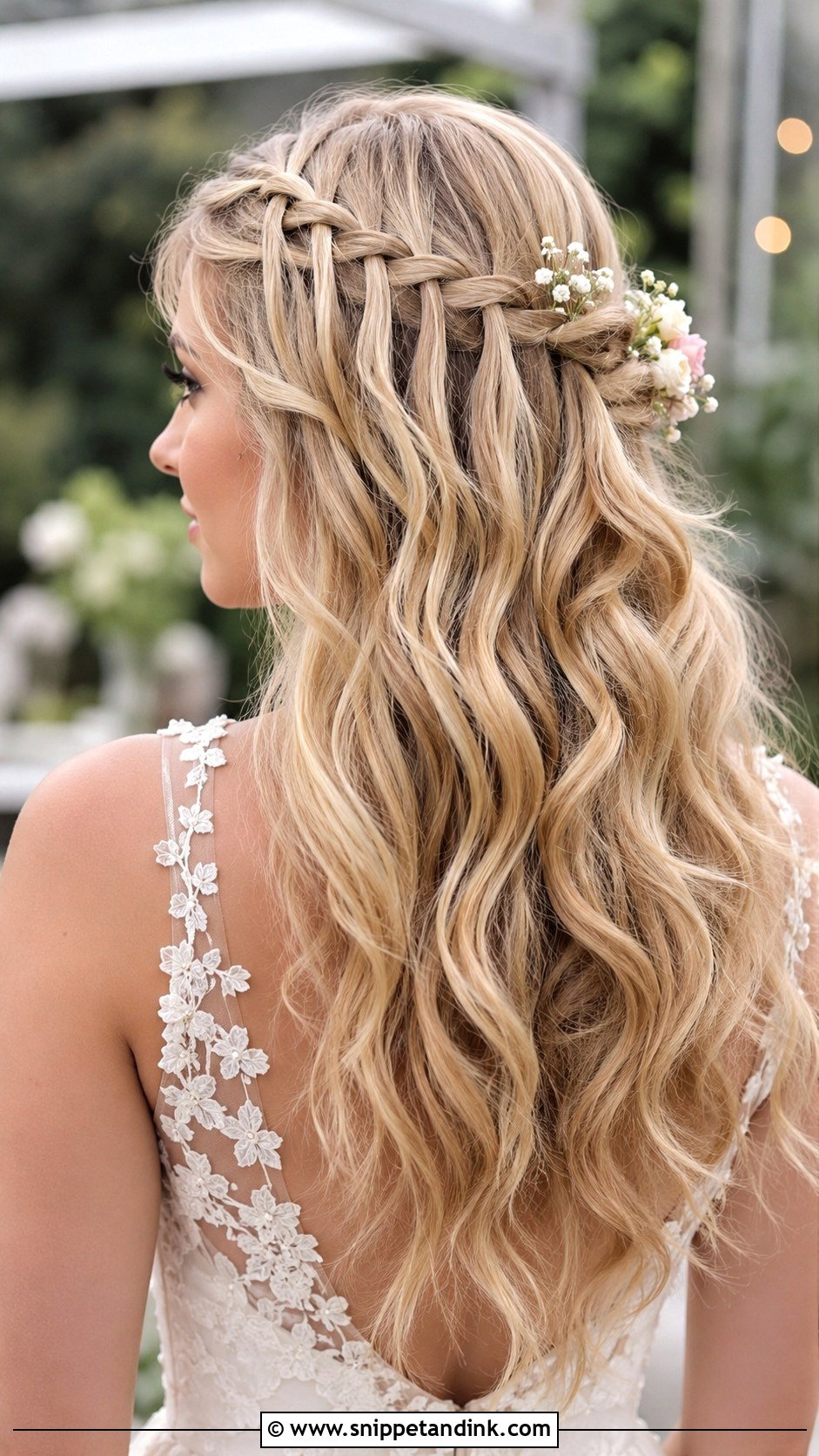 Waterfall Braid Wedding Hairstyle - Snippet and Ink - 30 Bridal Hair Inspiration Ideas