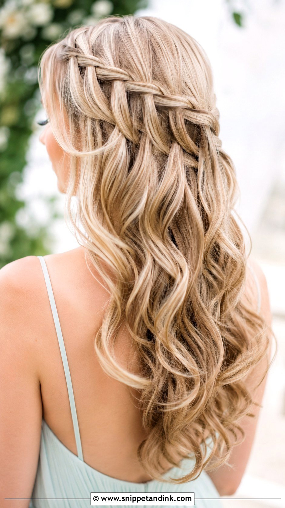 Waterfall Braid Wedding Hairstyle - Snippet and Ink - 30 Wedding Hairstyles for Bridesmaids