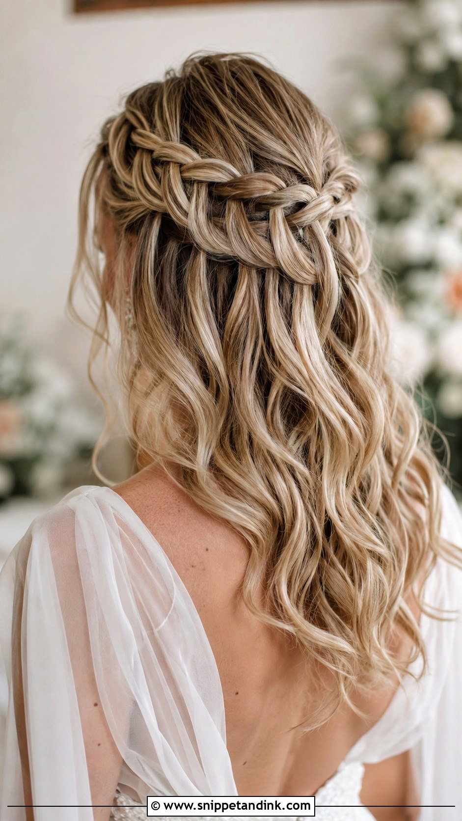 Waterfall Braid Wedding Hairstyle - Snippet and Ink - 15 Wedding Hairstyles with Braid