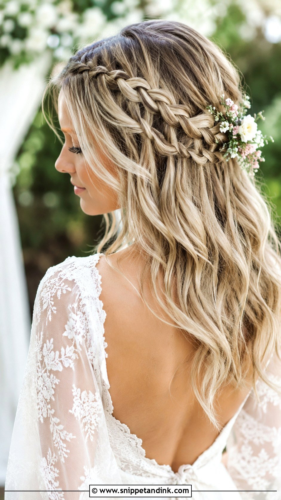 Waterfall Braid Wedding Hairstyle - Snippet and Ink - 35 Wedding Hairstyles