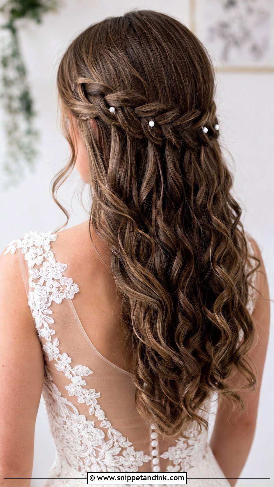 Waterfall Braid Wedding Hairstyle For Long Hair - Snippet and Ink - 20 Braid Wedding Hairstyles for Long Hair