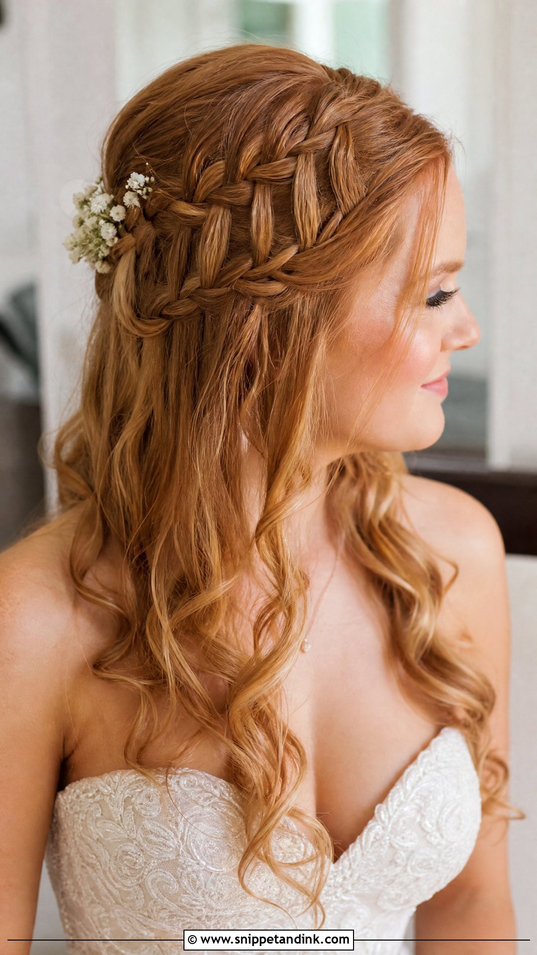 Waterfall Braid Wedding Hairstyle For Long Hair - Snippet and Ink - 15 Braided Wedding Style Ideas Hairstyles for Long Hair