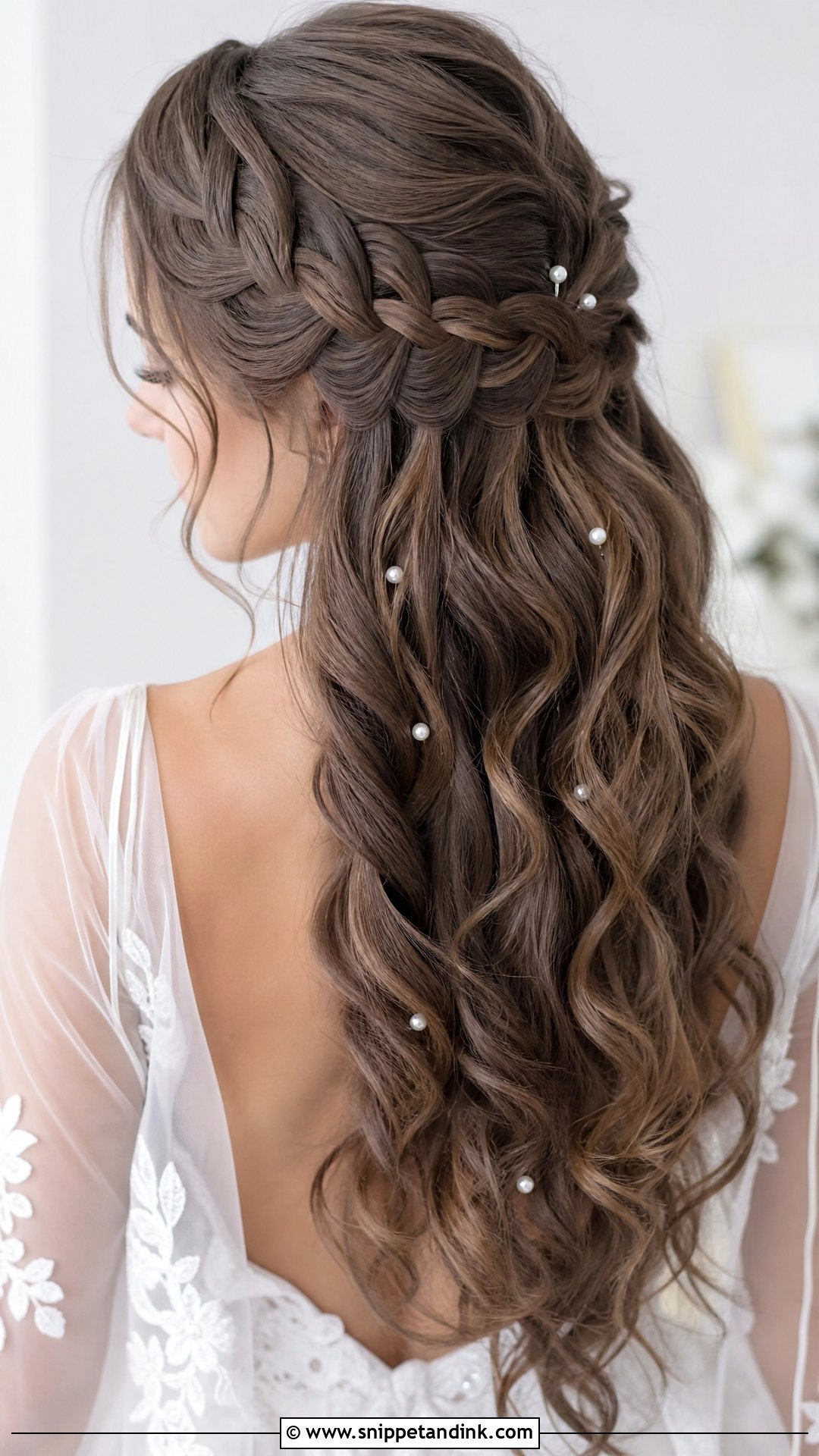 Waterfall Braid Wedding Hairstyle For Thick Hair - Snippet and Ink - 20 Thick Hair Wedding Styles