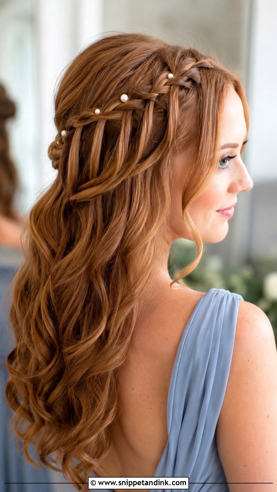 Waterfall Braid Wedding Hairstyle - Snippet and Ink - 15 Hair Inspiration for Wedding Ideas