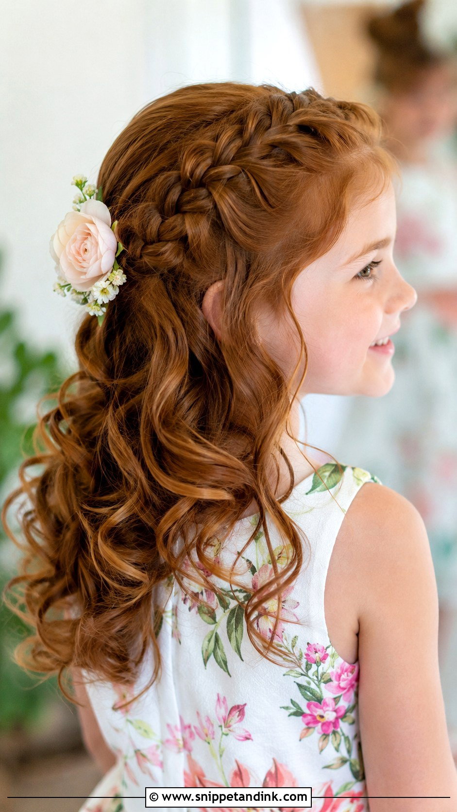 Waterfall Braid With Curls - Snippet and Ink - 30 Kids Hairstyles for Wedding