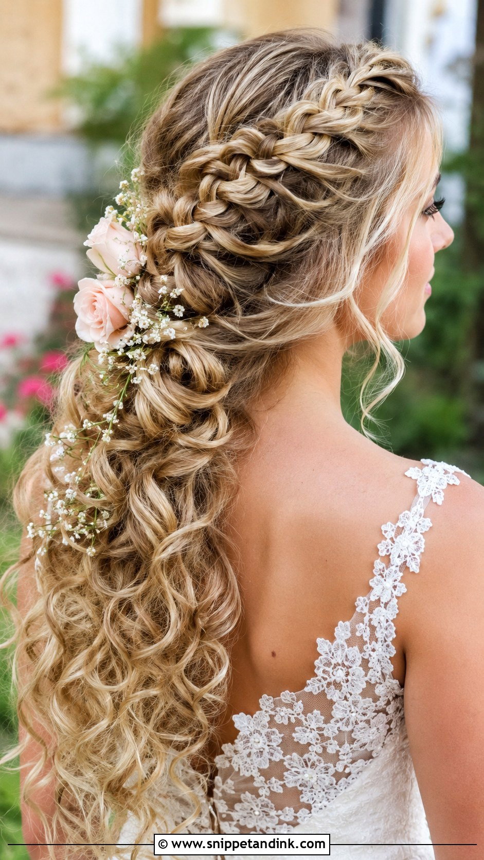 Waterfall Braid With Curls - Snippet and Ink - 30 Wedding Braid Hairstyles