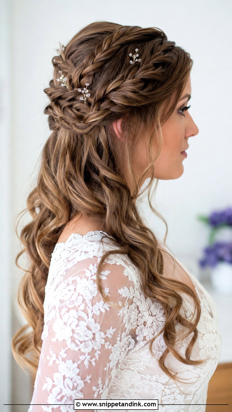 Waterfall Braid With Loose Curls - Snippet and Ink - 25 Braided Wedding Hair Ideas