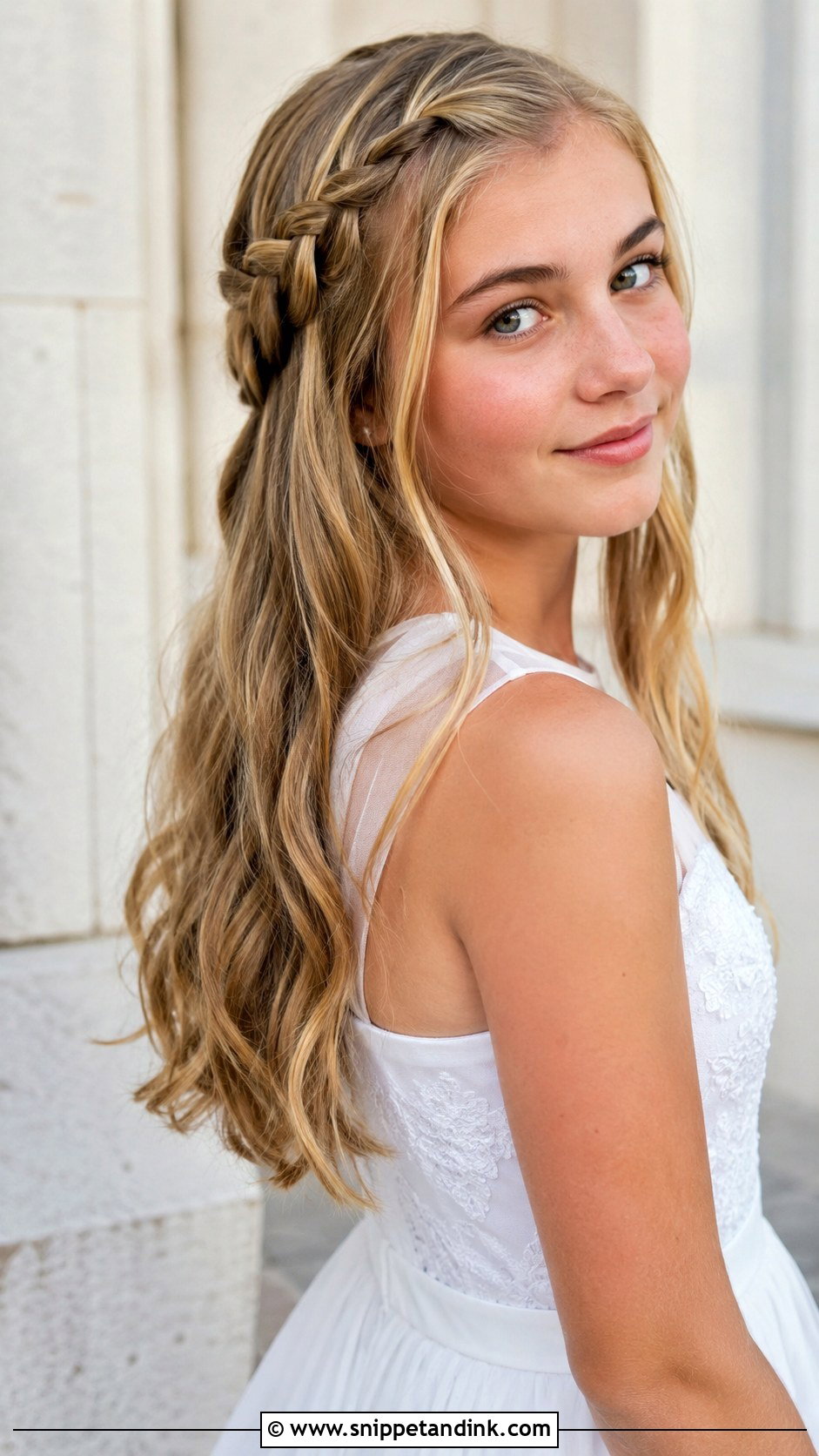 Waterfall Braid With Loose Waves - Snippet and Ink - 25 Confirmation Hairstyles