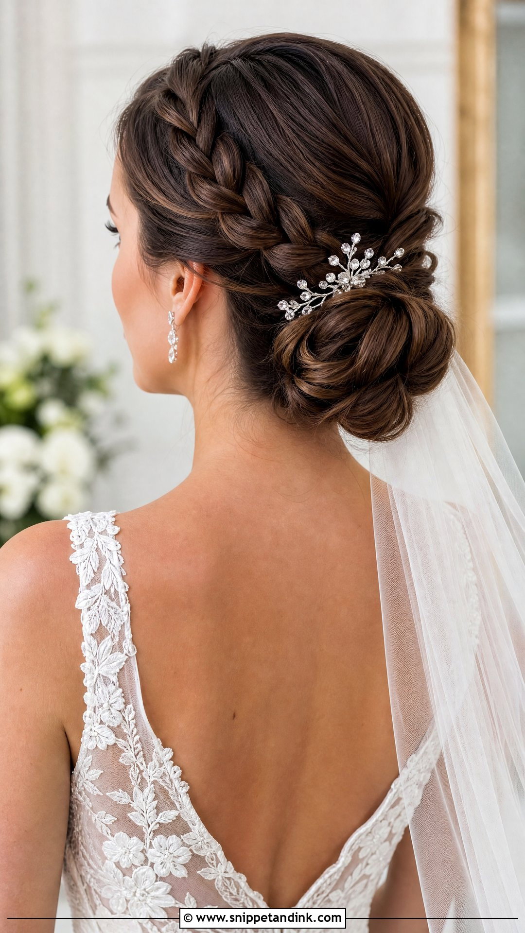 Waterfall Braid With Low Bun - Snippet and Ink - 20 Waterfall Braid Wedding Hair Ideas