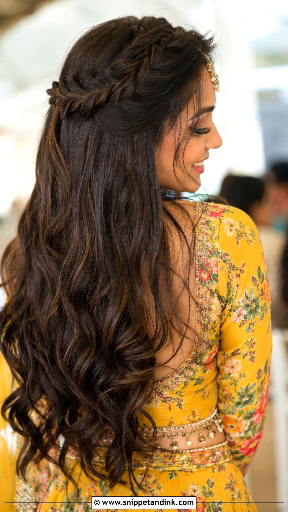 Waterfall Braid With Waves - Snippet and Ink - 35 Mehndi Hairstyles
