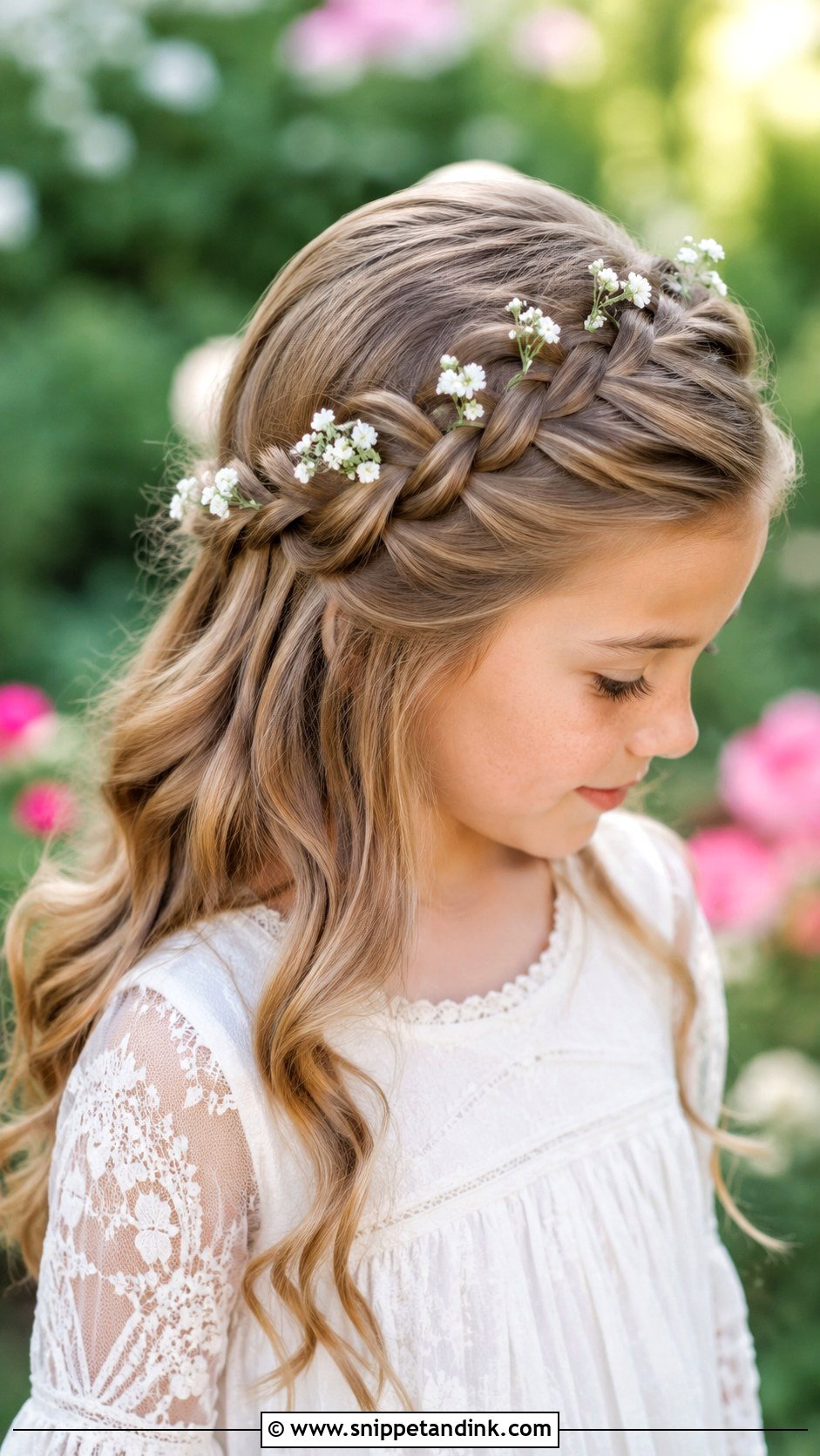 Waterfall Braid With Waves - Snippet and Ink - 25 Hairstyle for Girls Wedding Ideas