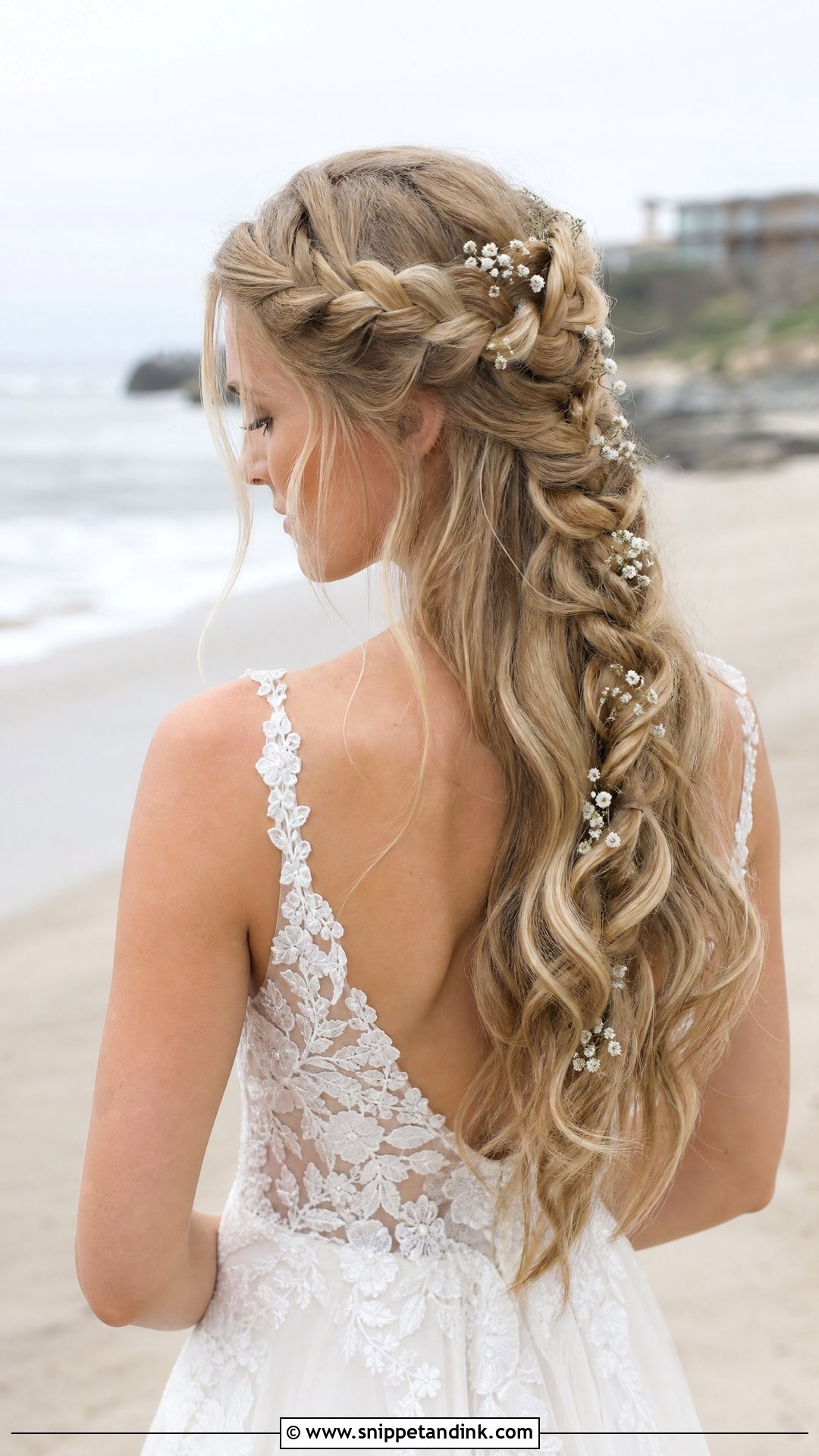 Waterfall Braid for Beach Weddings - Snippet and Ink - 20 Beach Bride Hair Ideas