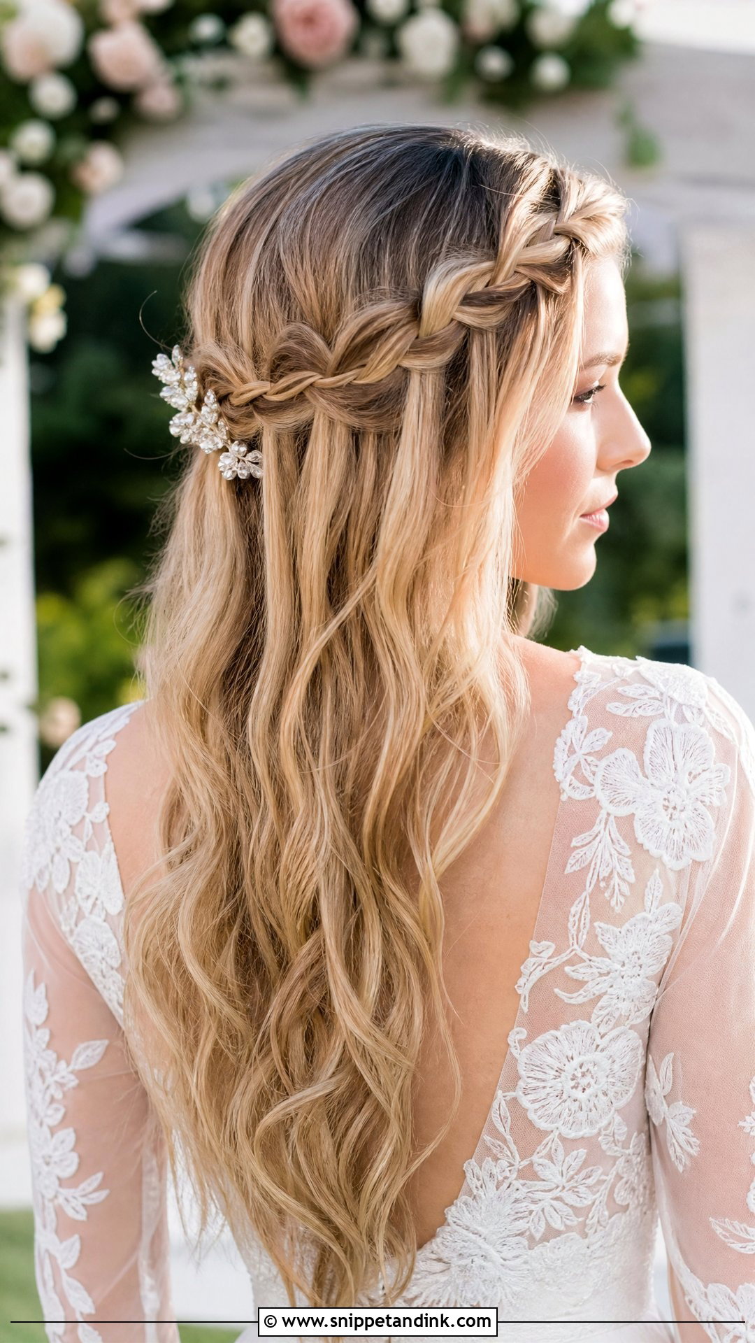 Waterfall Braid for Long Hair - Snippet and Ink - 20 Bridal Hairstyle for Long Hair Ideas