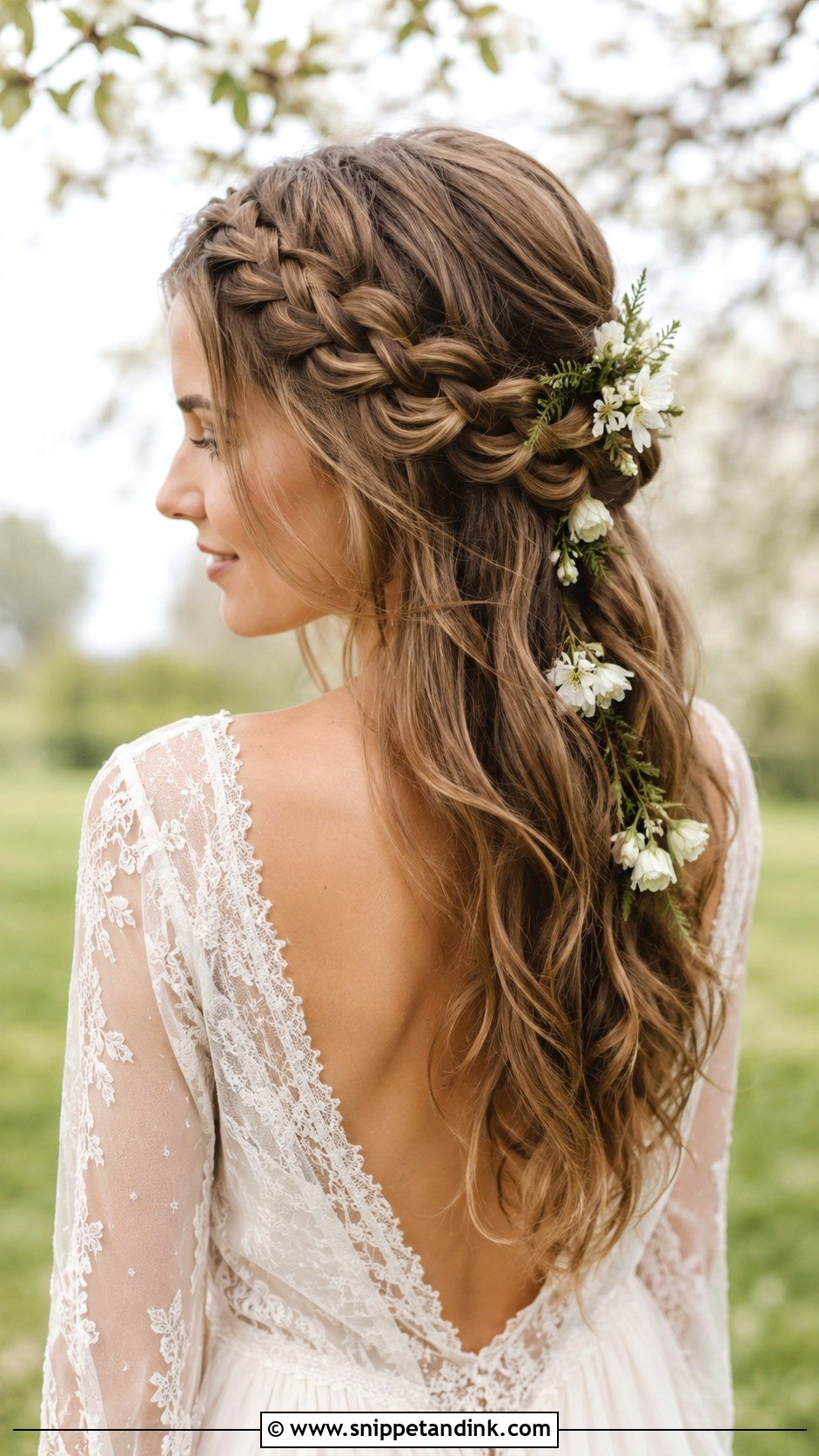 Waterfall Braid for Medium Hair - Snippet and Ink - 25 Shoulder Length Wedding Hair Ideas