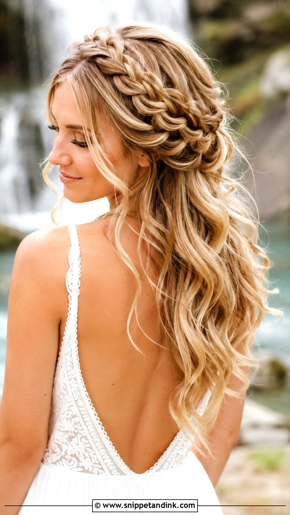 Waterfall Braid for Round Faces - Snippet and Ink - 25 Wedding Hairstyles for Round Faces