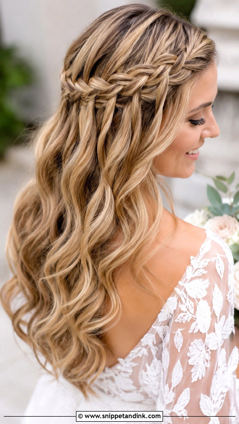 Waterfall Braid for Weddings - Snippet and Ink - 20 Hair Styling for Wedding Ideas