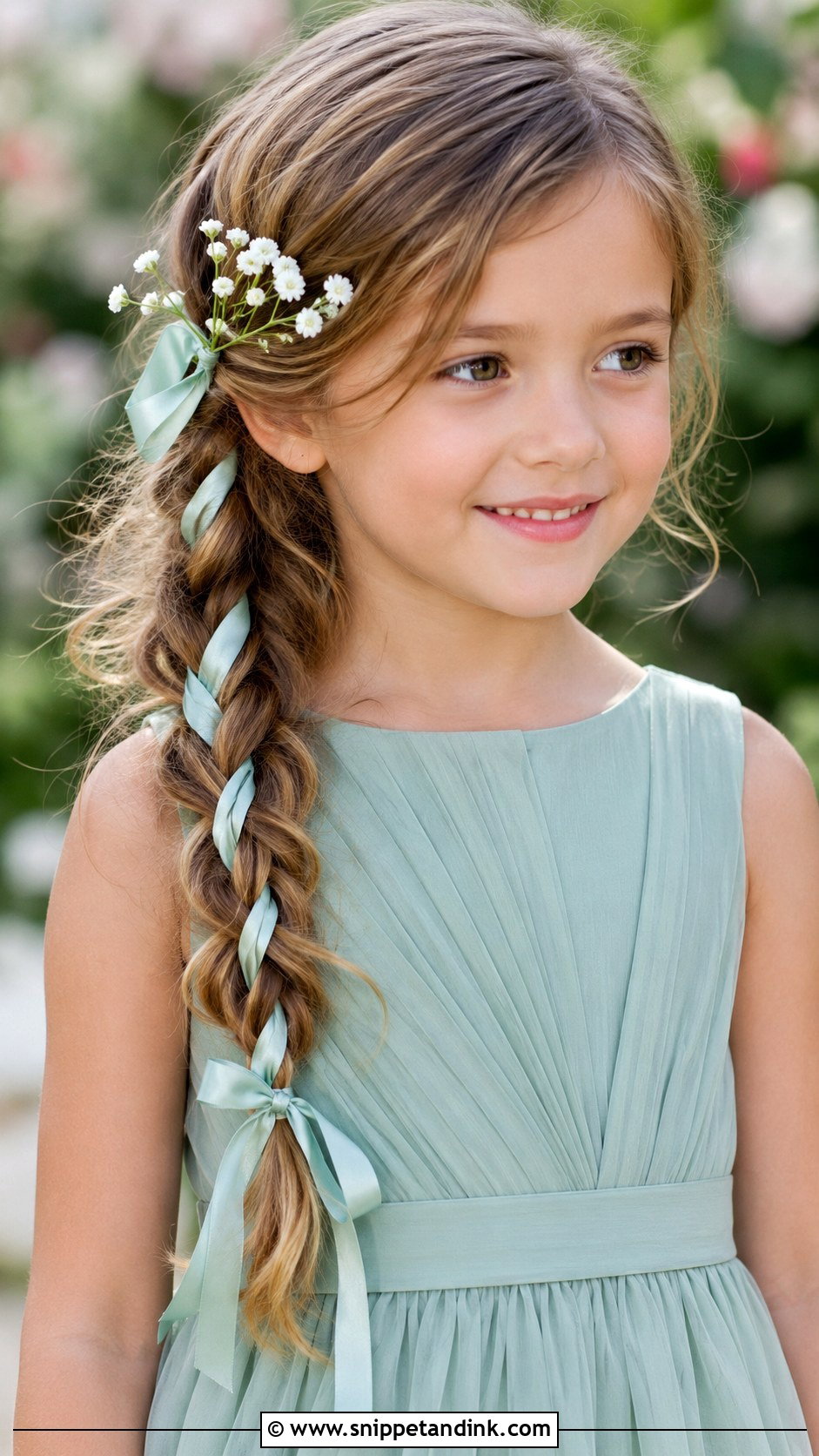 Waterfall Braid for Weddings - Snippet and Ink - 25 Kids Wedding Hairstyles