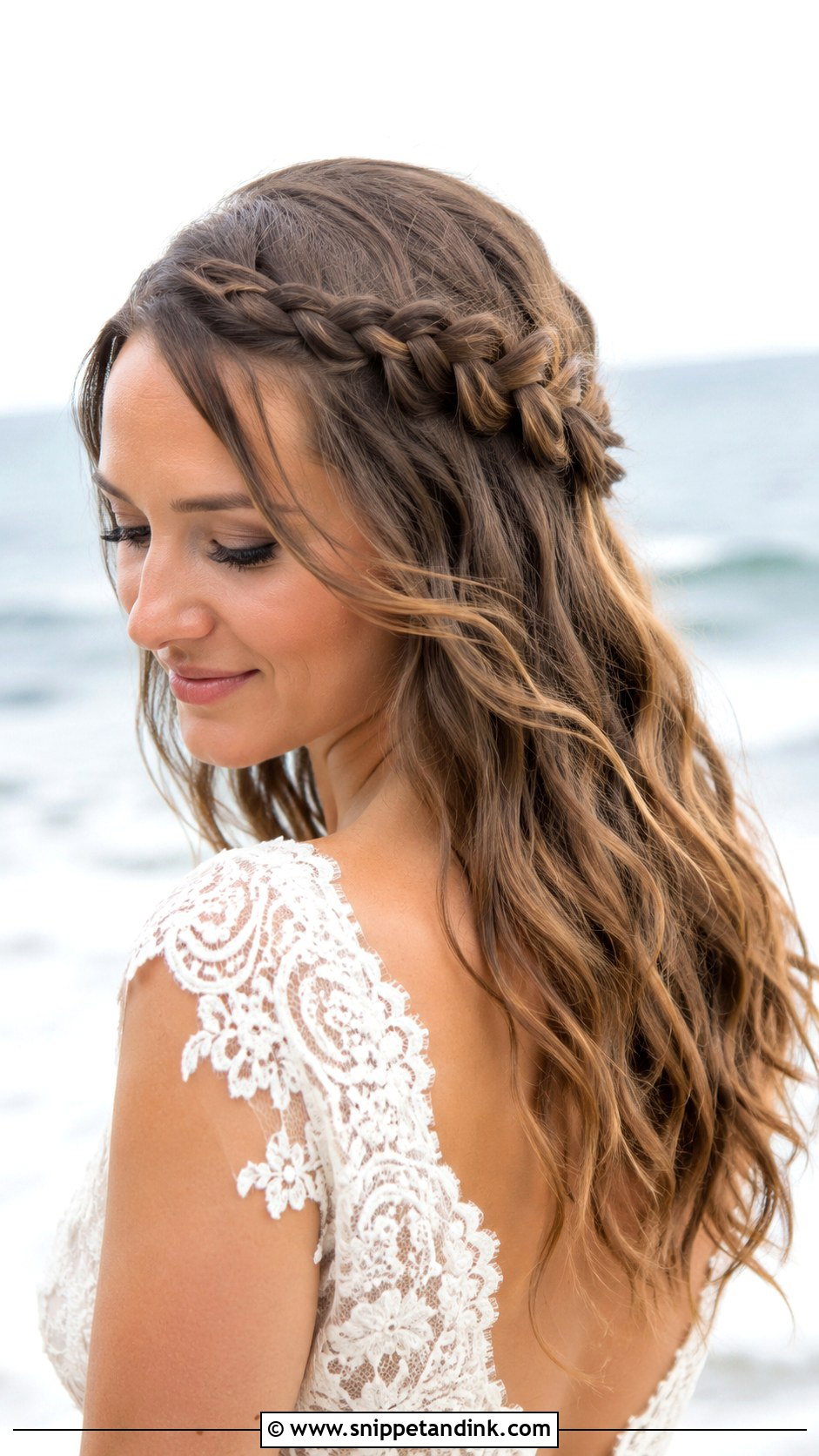 Waterfall Braid for a Beach Wedding - Snippet and Ink - 25 Beach Bridal Hair Ideas