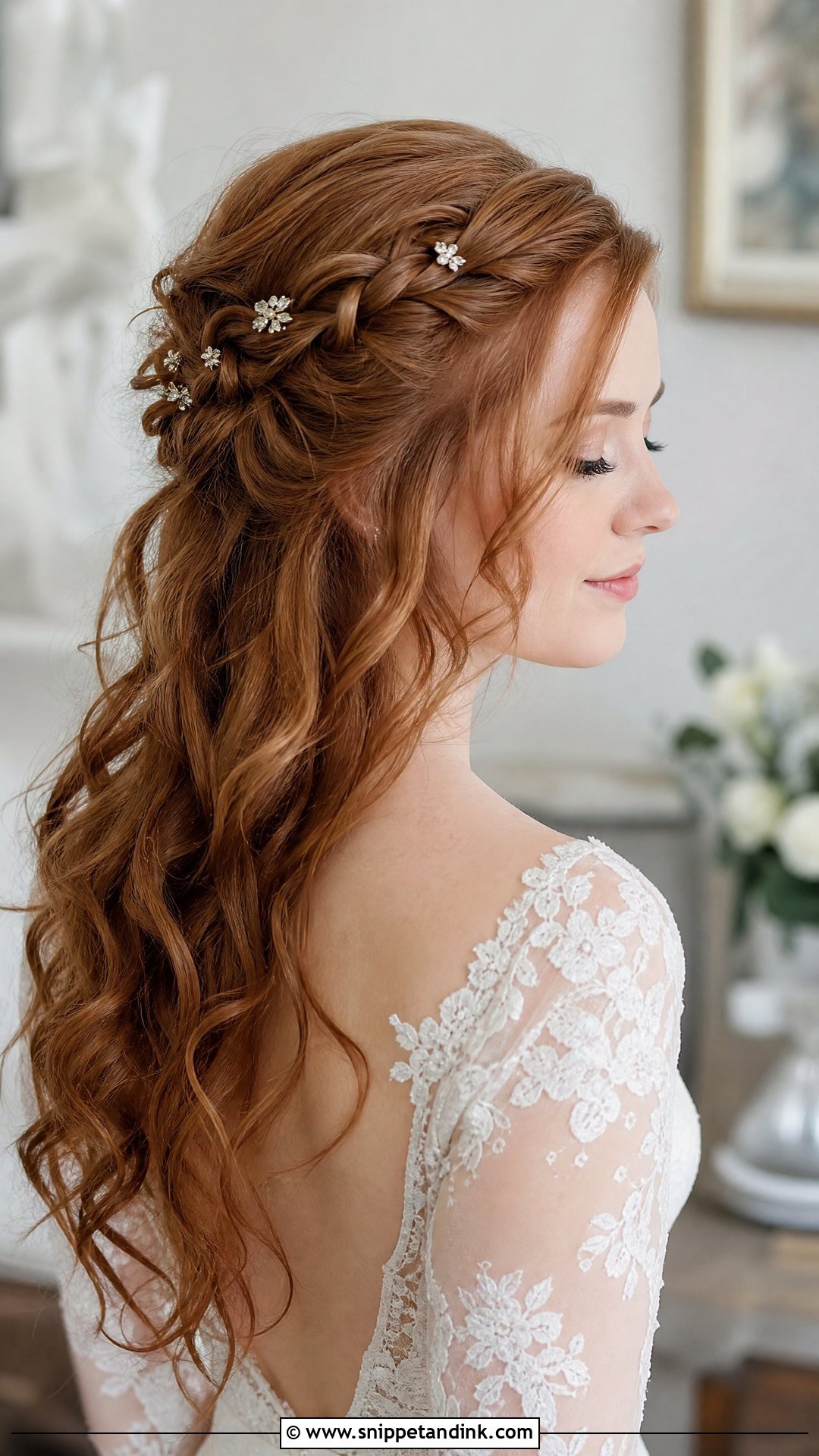 Waterfall Braid for a Romantic Look - Snippet and Ink - 20 Brides with Braids