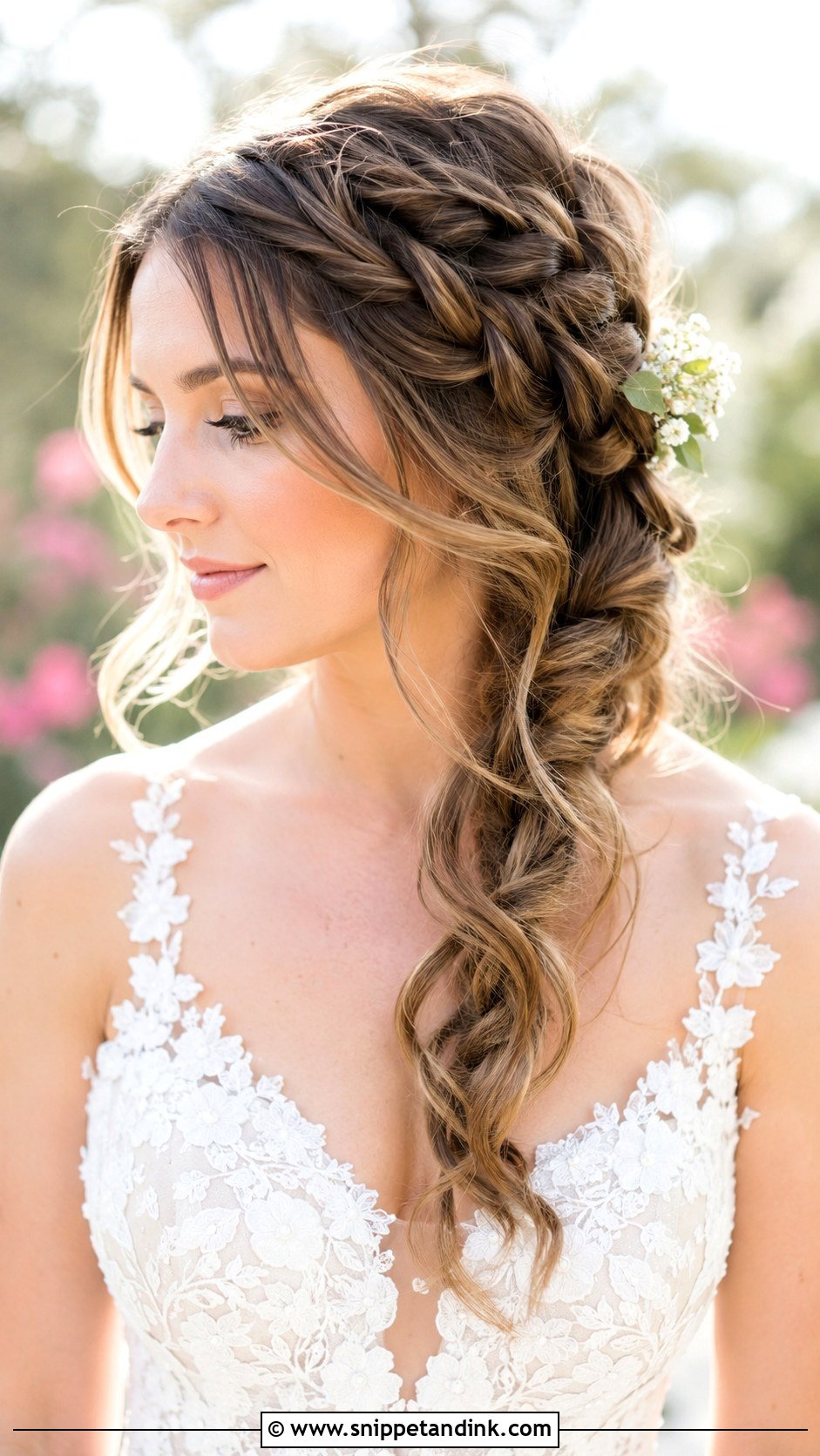 Waterfall Side Braid - Snippet and Ink - 20 Bridal Side Braid Ideas