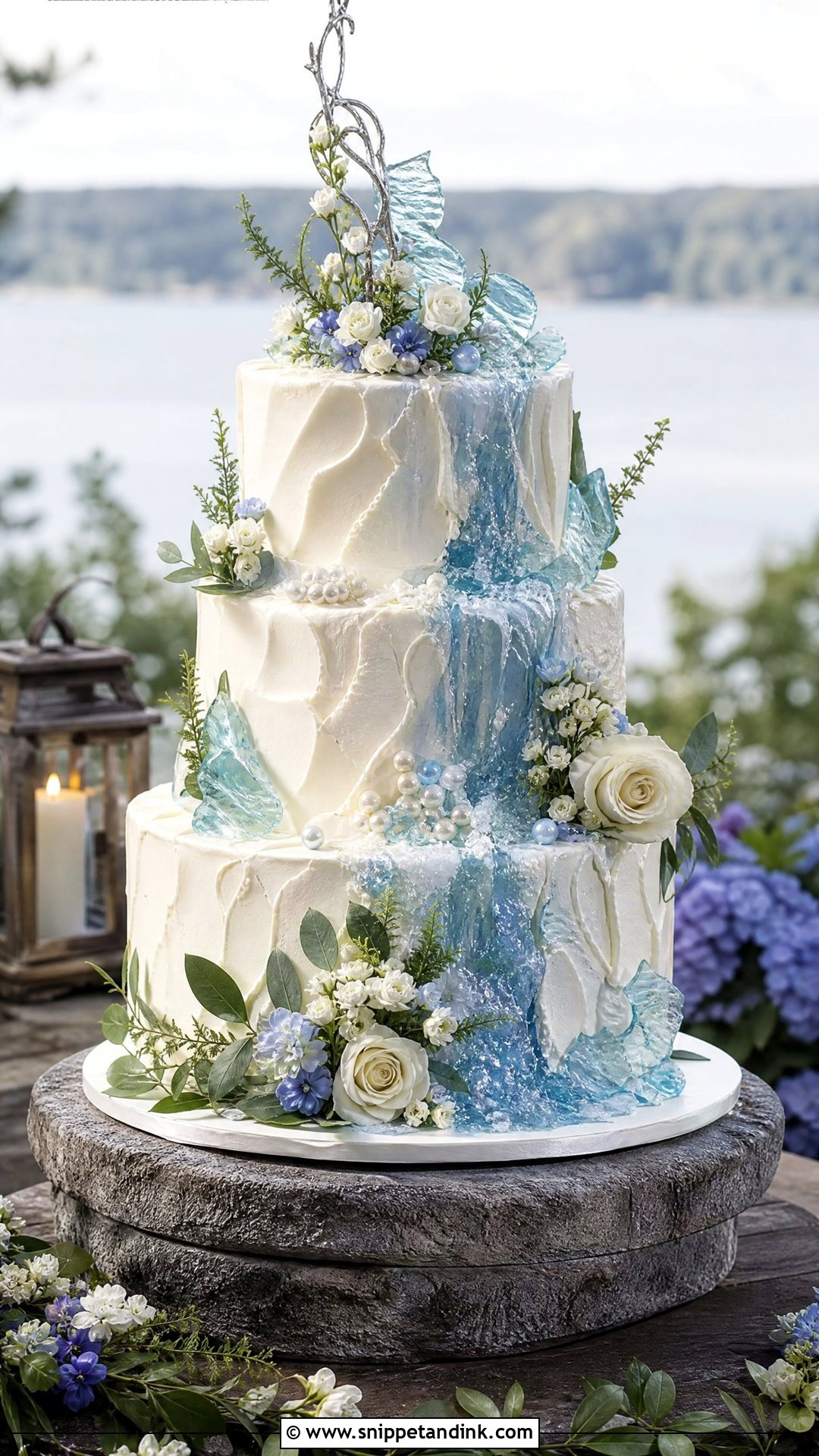 Waterfall Wedding Cake - Snippet and Ink - 30 Fantasy Cake Ideas for Wedding