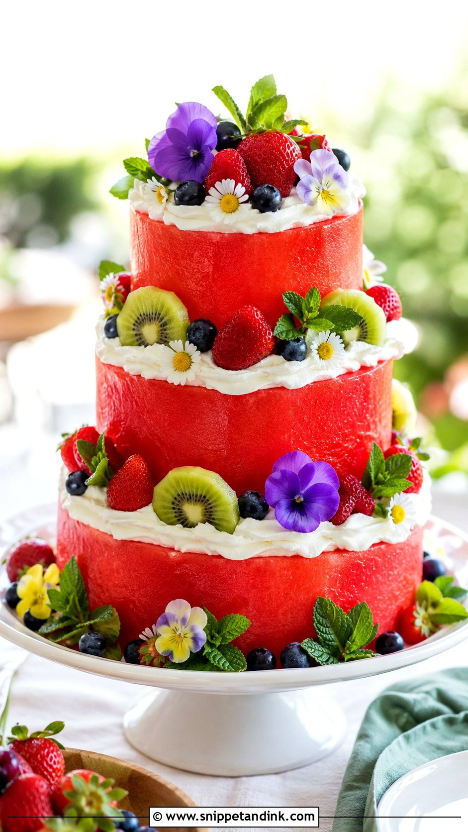 Watermelon Wedding Cake - Snippet and Ink - 20 Fresh Fruit Wedding Cake Ideas