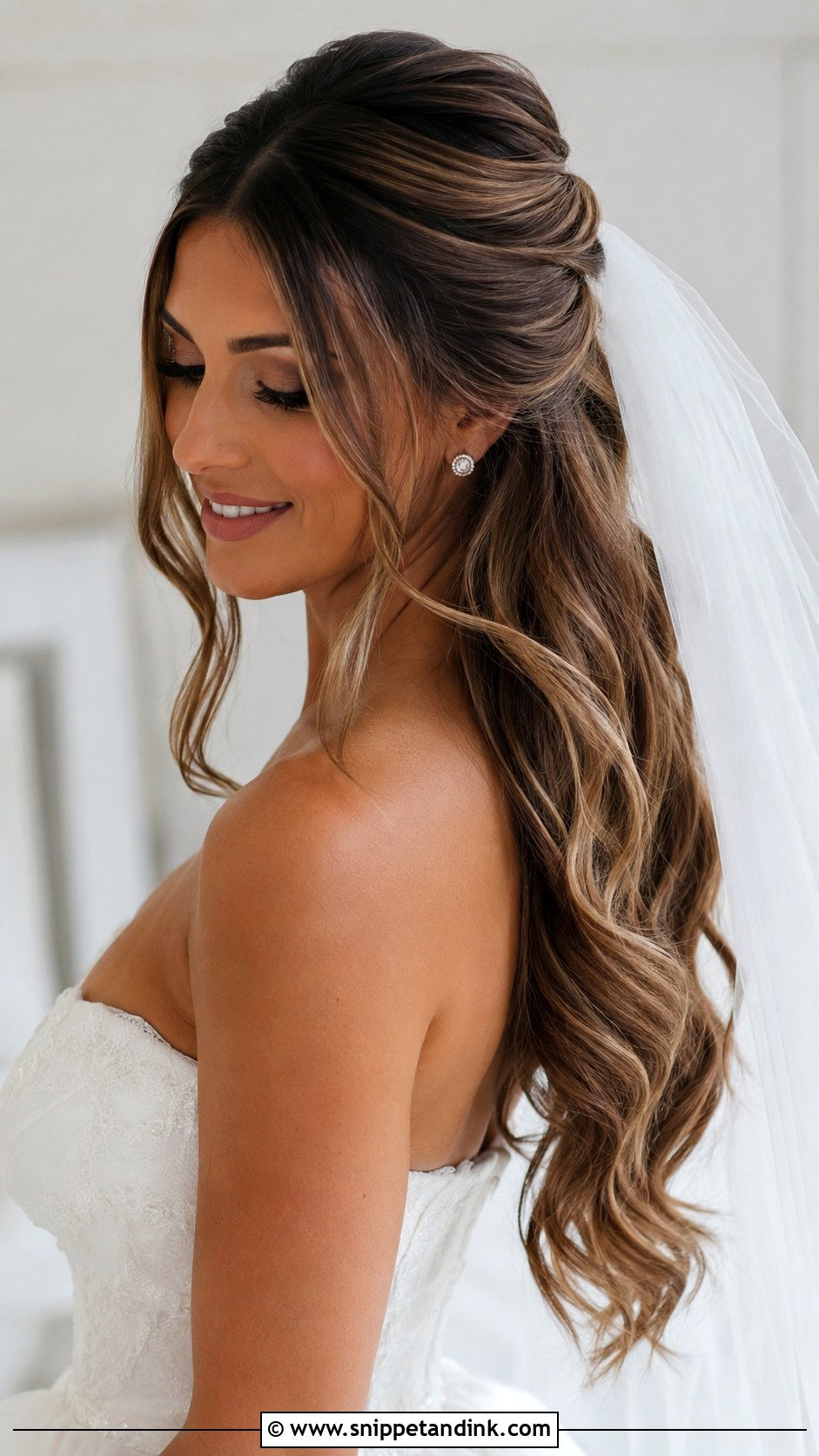 Wave Wedding Hair With Veil - Snippet and Ink - 15 Wave Hair Wedding Ideas