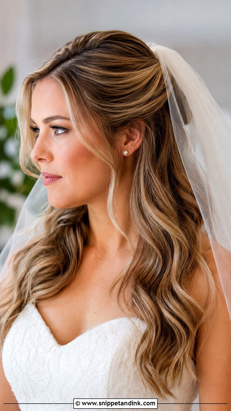 Waves With Veil Bride Hairstyle - Snippet and Ink - 15 Waves Bride Hairstyles