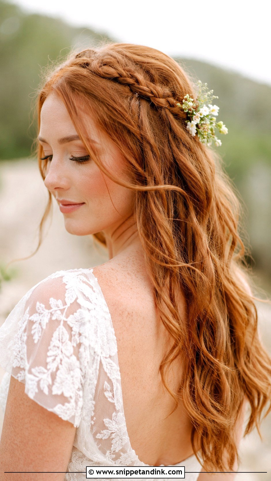 Waves With a Braided Accent - Snippet and Ink - 20 Mamma Mia Wedding Hair Ideas