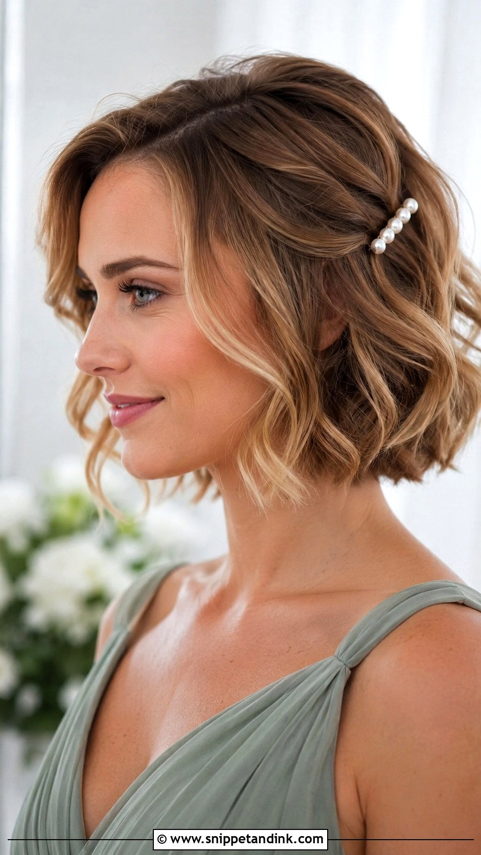 Wavy Bob Bridesmaid Hairstyle - Snippet and Ink - 20 Bridesmaids Hairstyles for Short Hair