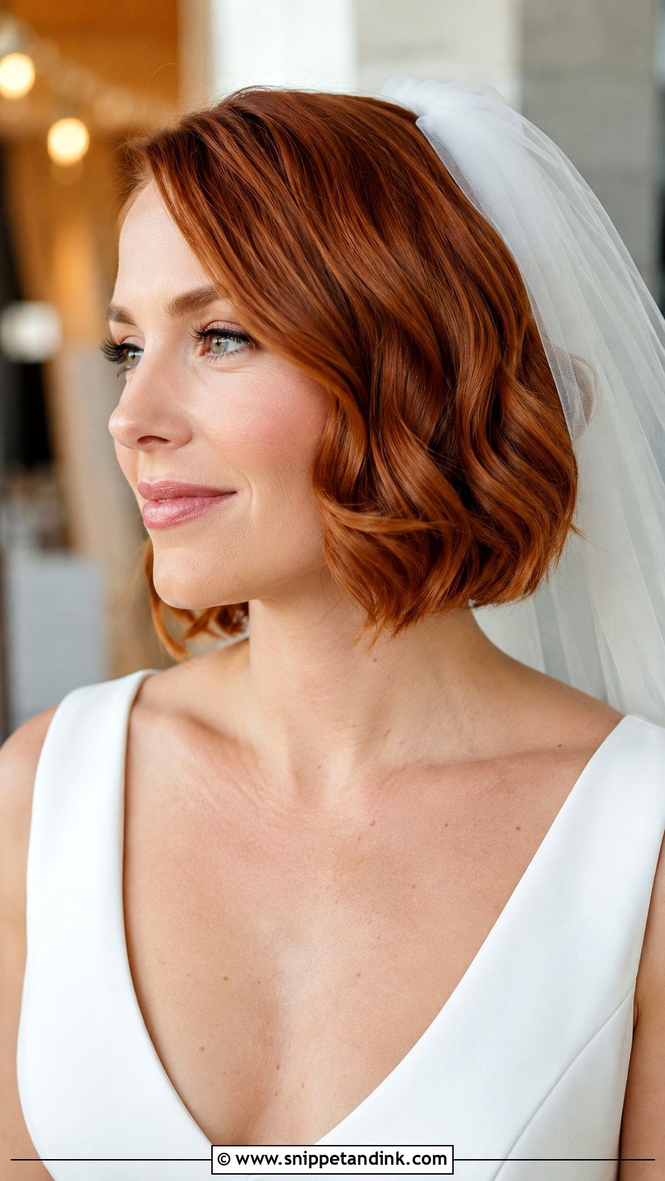 Wavy Bob Wedding Hair Down - Snippet and Ink - 15 Wavy Hair Down Wedding Ideas