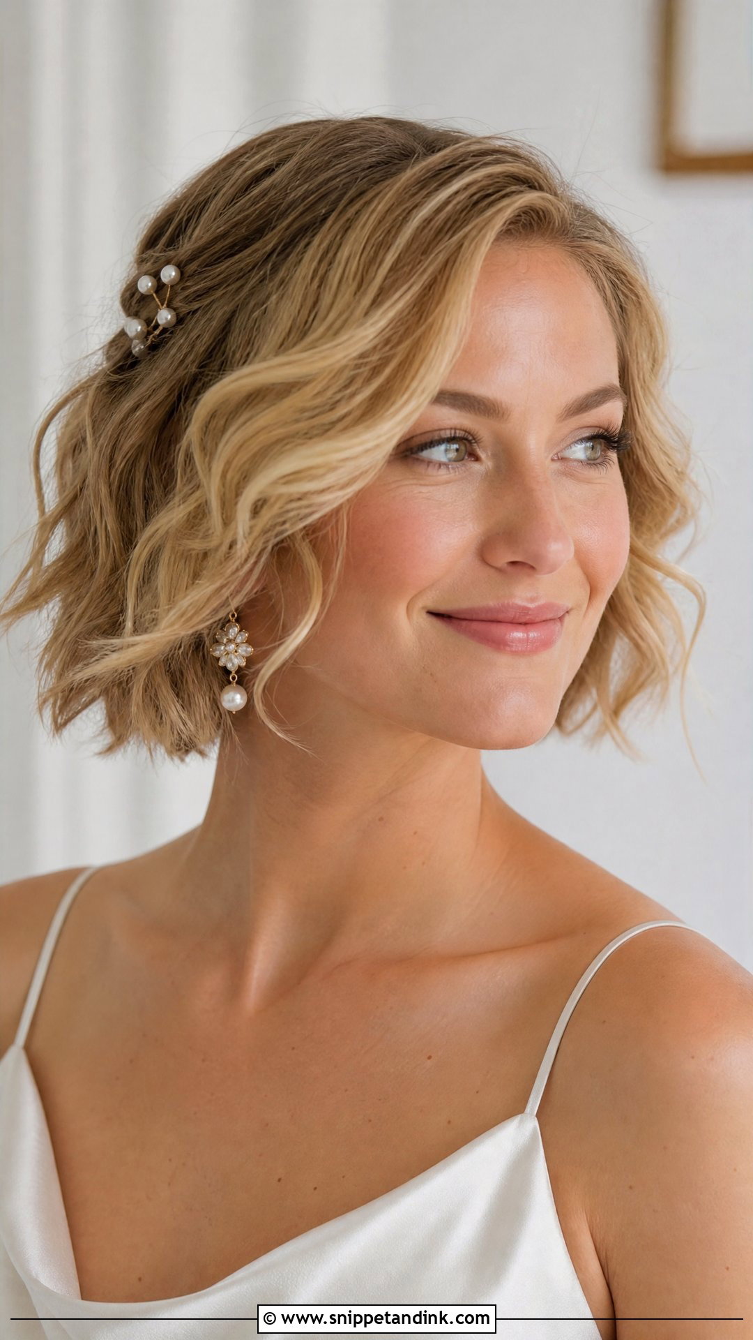 Wavy Bob Wedding Hairstyle - Snippet and Ink - 15 Bob Haircut Wedding Hairstyles