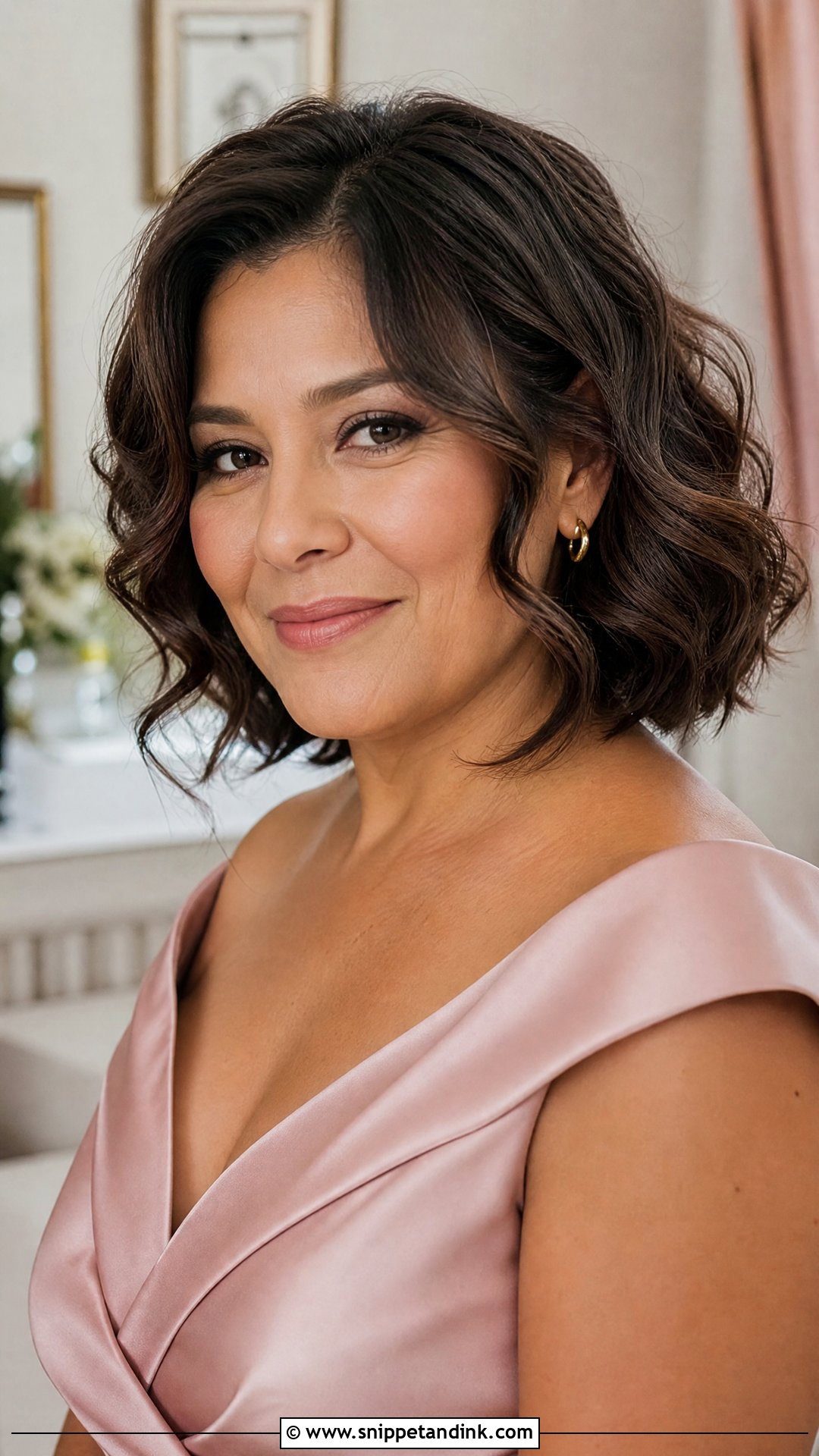 Wavy Bob With Face Framing Pieces For Mother Of The Bride - Snippet and Ink - 20 Mother of the Bride Bob Wedding Hairstyles for Short Hair