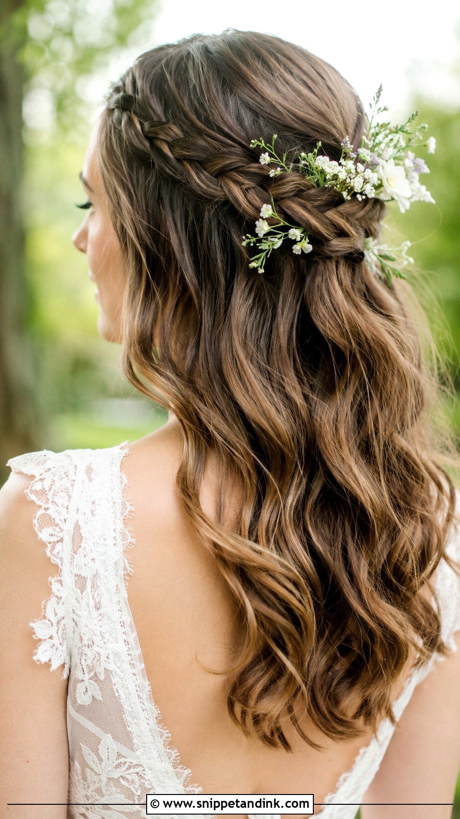 Wavy Bridal Hair With Braided Crown - Snippet and Ink - 20 Wavy Wedding Hairstyles