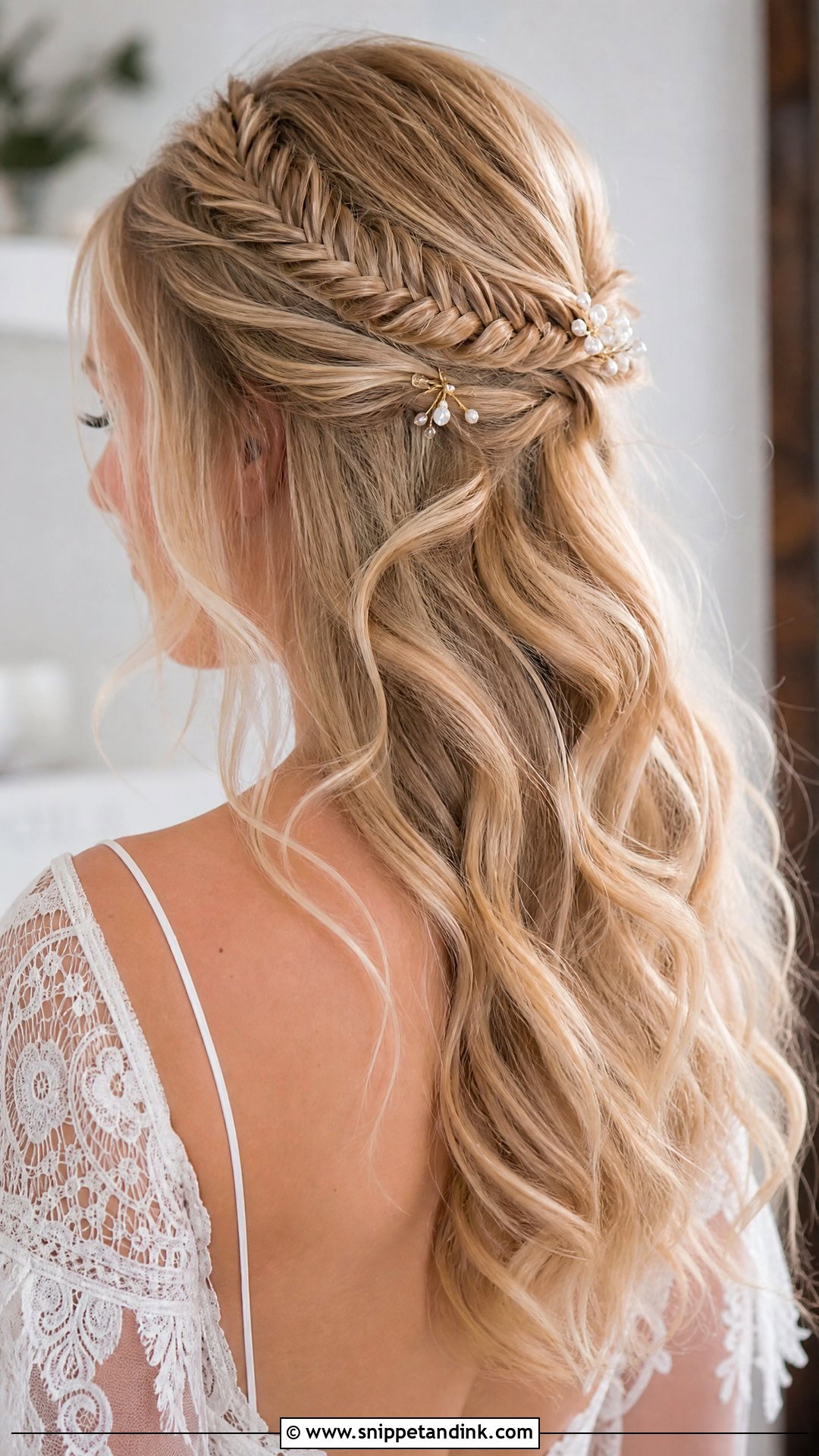 Wavy Bridal Hairstyle With Braids - Snippet and Ink - 20 Wavy Bridal Hairstyles