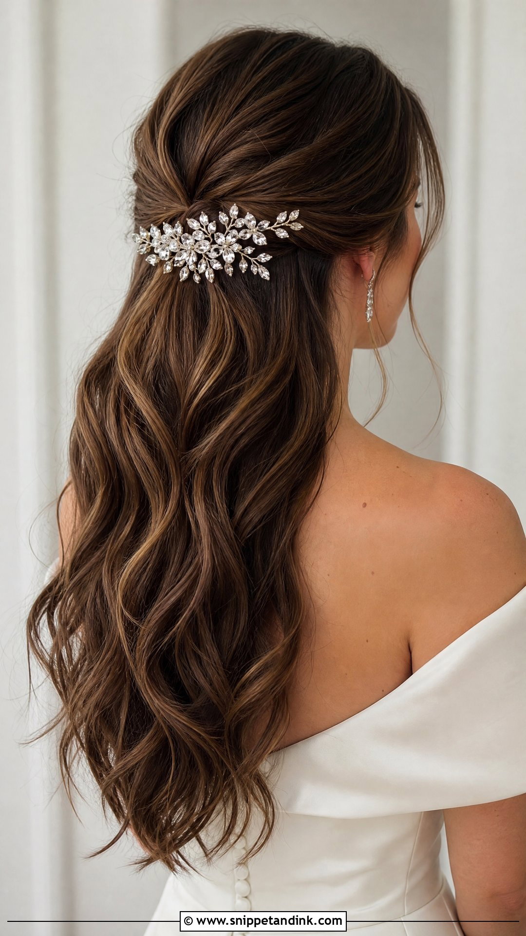 Wavy Bridal Hairstyle With Comb Accessory - Snippet and Ink - 20 Wavy Bridal Hairstyles